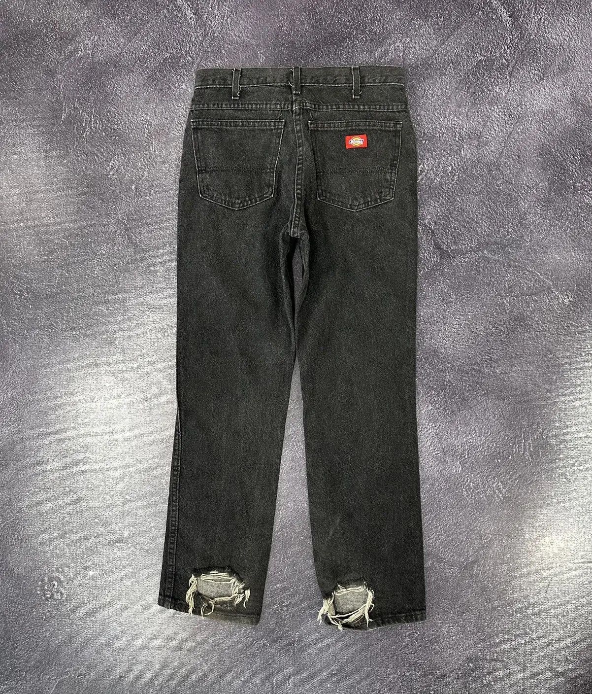 Dickies × Vintage Vintage Dickies Distressed Black Work Denim Hype Jeans Size US 31 - 1 Thumbnail