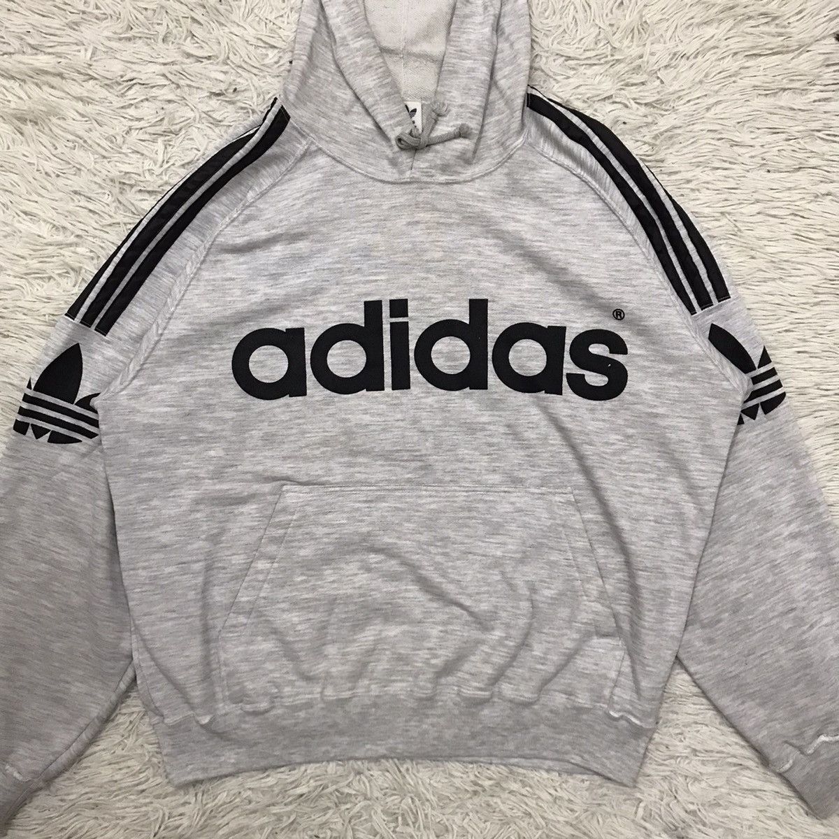 Adidas VINTAGE 90s ADIDAS SPELLOUT DISTRESSED PULLOVER HOODIE Size US L / EU 52-54 / 3 - 10 Thumbnail
