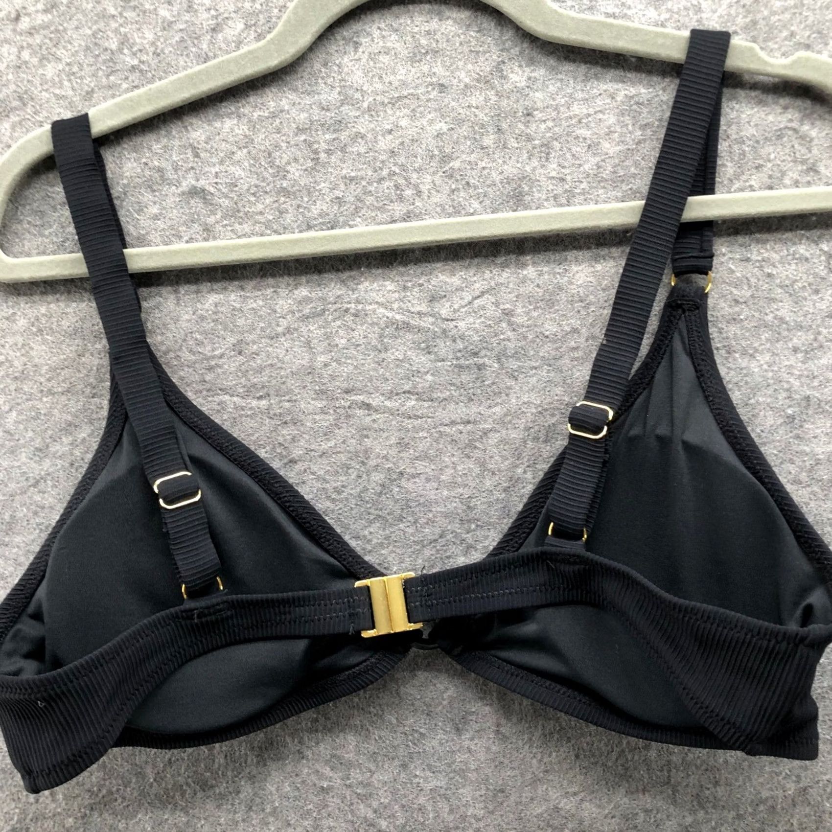 Vintage VINTAGE Charmo Ribbed Triangle Bikini Top Womens XL Black UPF 50 Padded Ring Front Size XL / US 12-14 / IT 48-50 - 2 Thumbnail