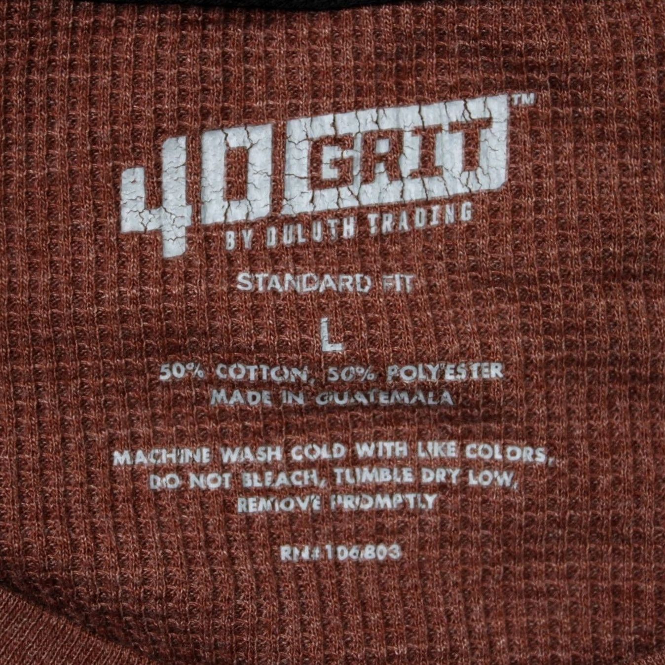 Vintage Duluth 40 Grit Mens Large Brown Thermal Henley Shirt Long Sleeve Waffle Knit Cotton Polyester Henley Thermal 2020-2029 Regular Mens Size US L / EU 52-54 / 3 - 6 Thumbnail