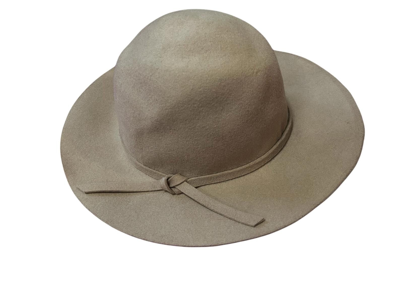 Designer Stylish Beige Wool Hat Size ONE SIZE - 1 Thumbnail