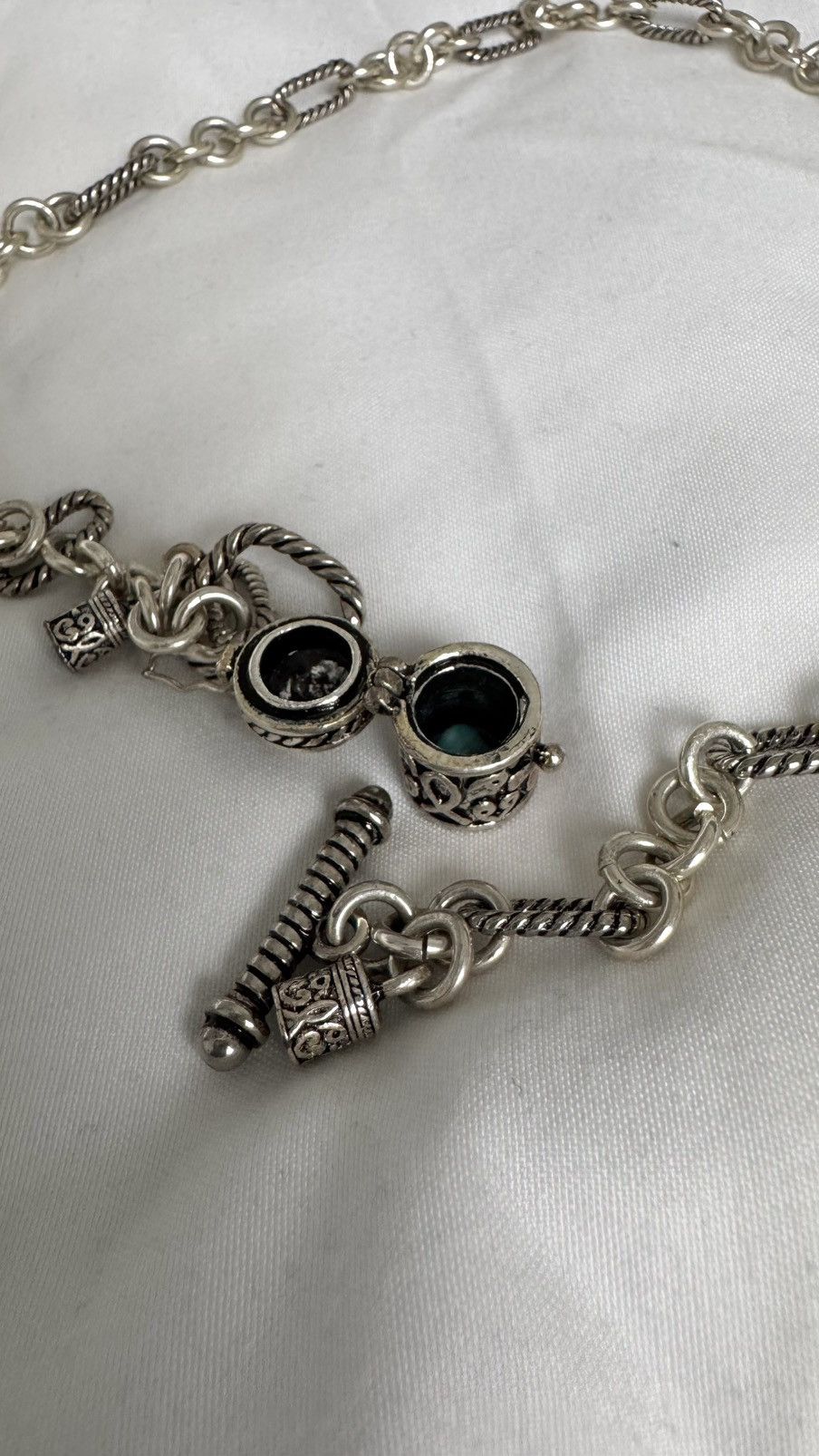 Sterling Silver Prayer Box Pendant with Cross Necklace Sterling Silver Size ONE SIZE - 6 Thumbnail