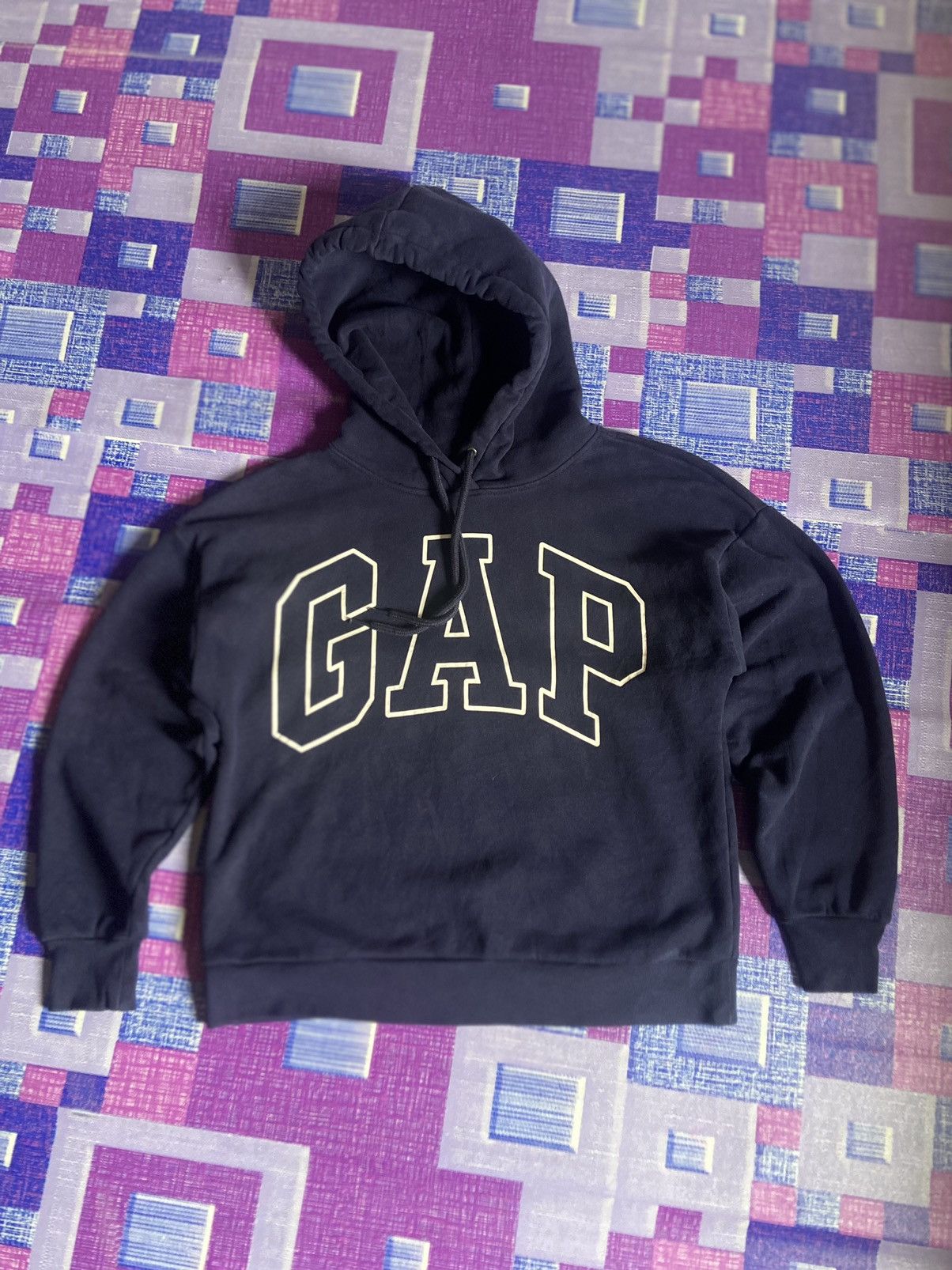 Gap Gap Hoodie Big Logo Navy Blue | Grailed