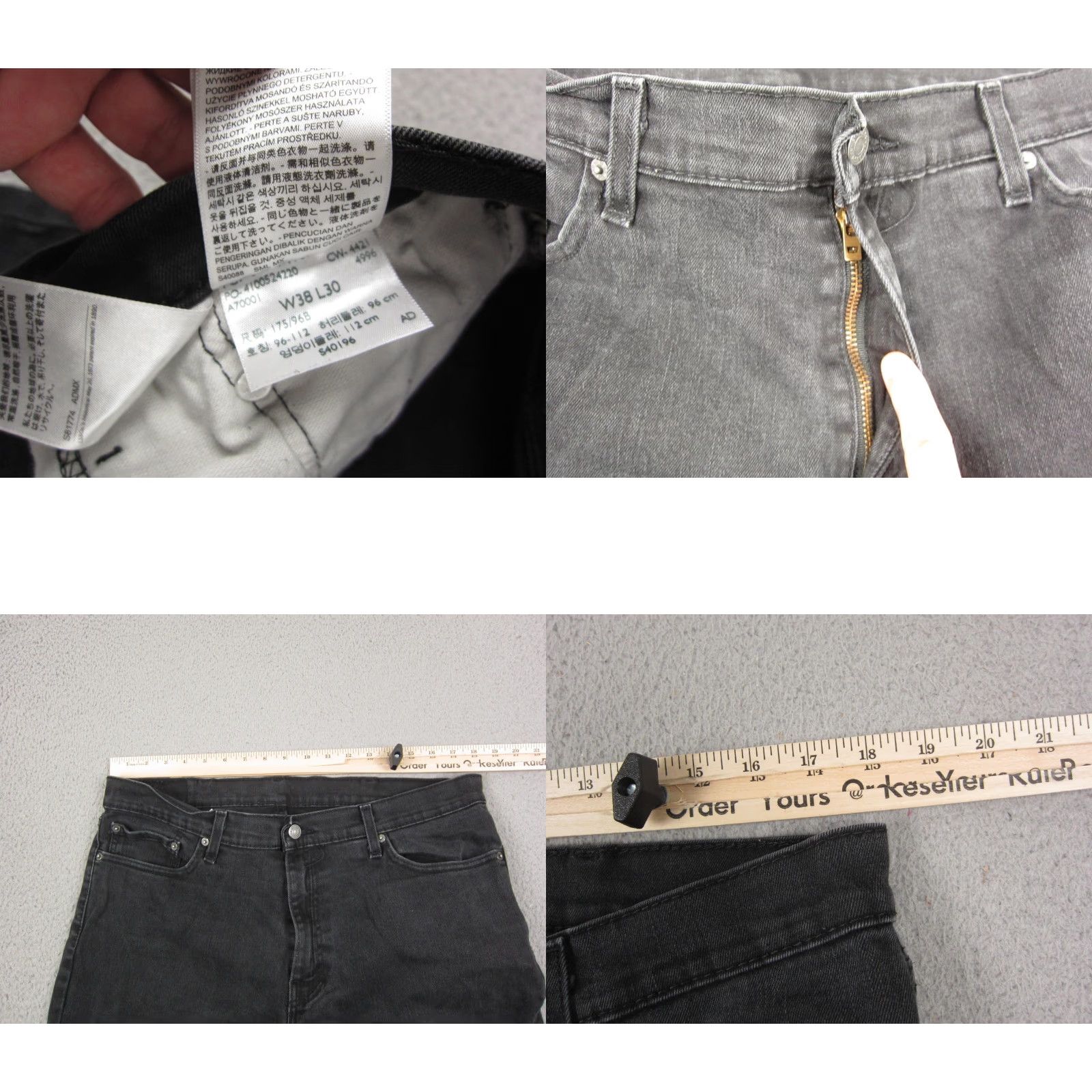Levi's VINTAGE Levis 511 Jeans Mens W38 L30 Black Slim Fit Stretch Denim Dark Wash Zip Fly Shirts? Size US 38 / EU 54 - 8 Thumbnail