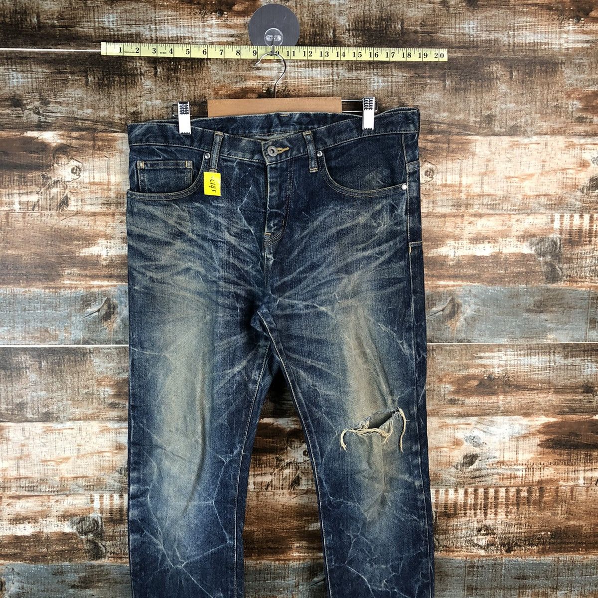 Tornado Mart DL Tornado Mart Blue Distressed Denim Pants #C145 Size US 33 - 2 Thumbnail