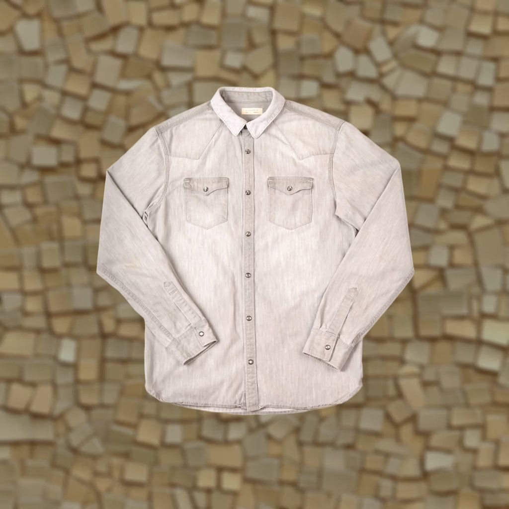 Allsaints AllSaints Pirnmill LS Shirt Denim Button-Up Corduroy Collar M Gray Mens Shirt Size US M / EU 48-50 / 2 - 1 Thumbnail