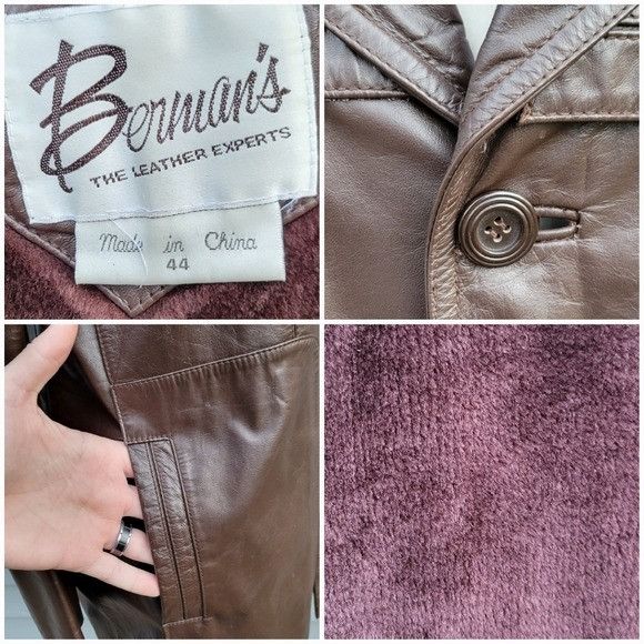 Vintage Vintage 70s Western Brown Leather Faux Fur Fleece Insulated Size US L / EU 52-54 / 3 - 5 Thumbnail