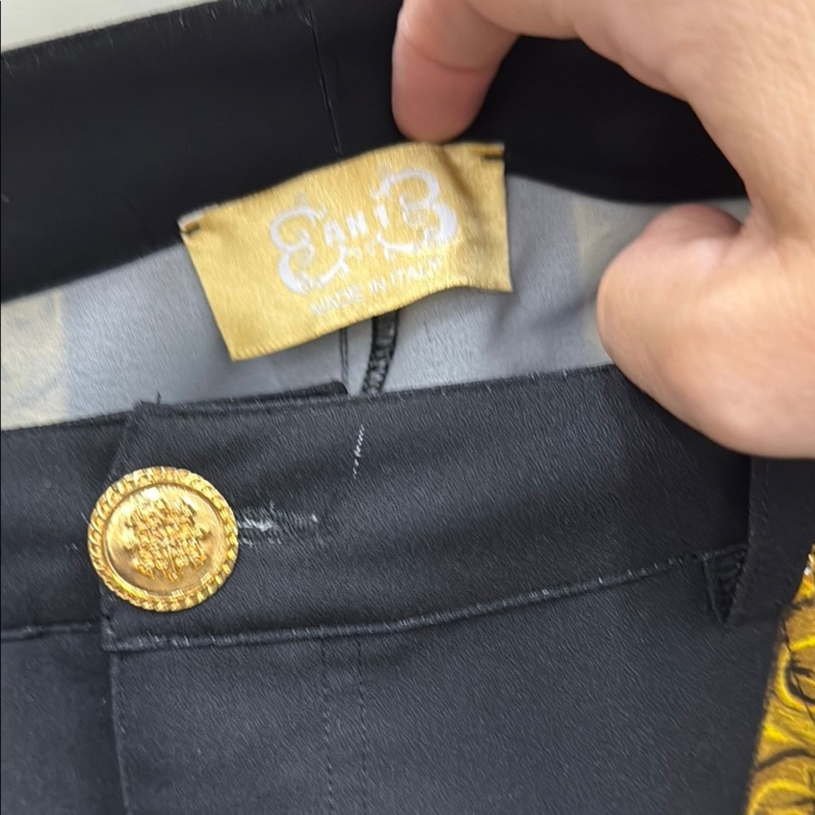 Other NWT EAN 13 Black Pants with Gold and Pink Baroque Design M Size 28" / US 6 / IT 42 - 2 Thumbnail