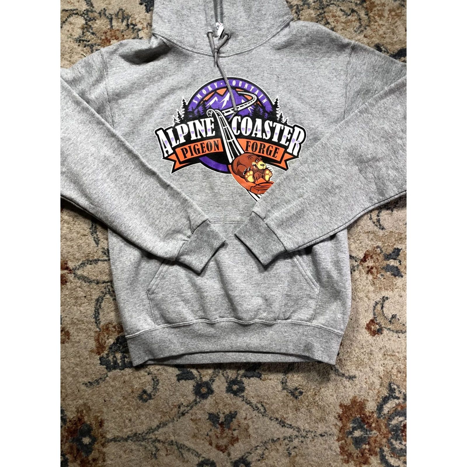 Jerzees Jerzees Hoodie Mens Small Gray Fleece Alpine Coaster Smoky Mountain Pigeon Forge Graphic Print Kangaroo Pocket Sweatshirt Pullover Crew Neck Size US S / EU 44-46 / 1 - 5 Thumbnail