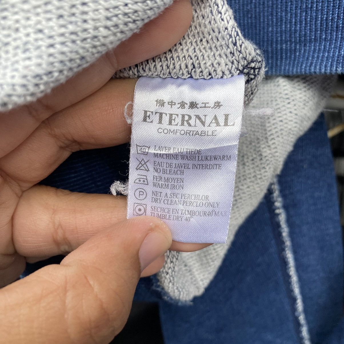 Japanese Brand × Vintage Vintage 90s Indigo Eternal Japan Concept Sweatshirt. #E7 Size US L / EU 52-54 / 3 - 7 Thumbnail