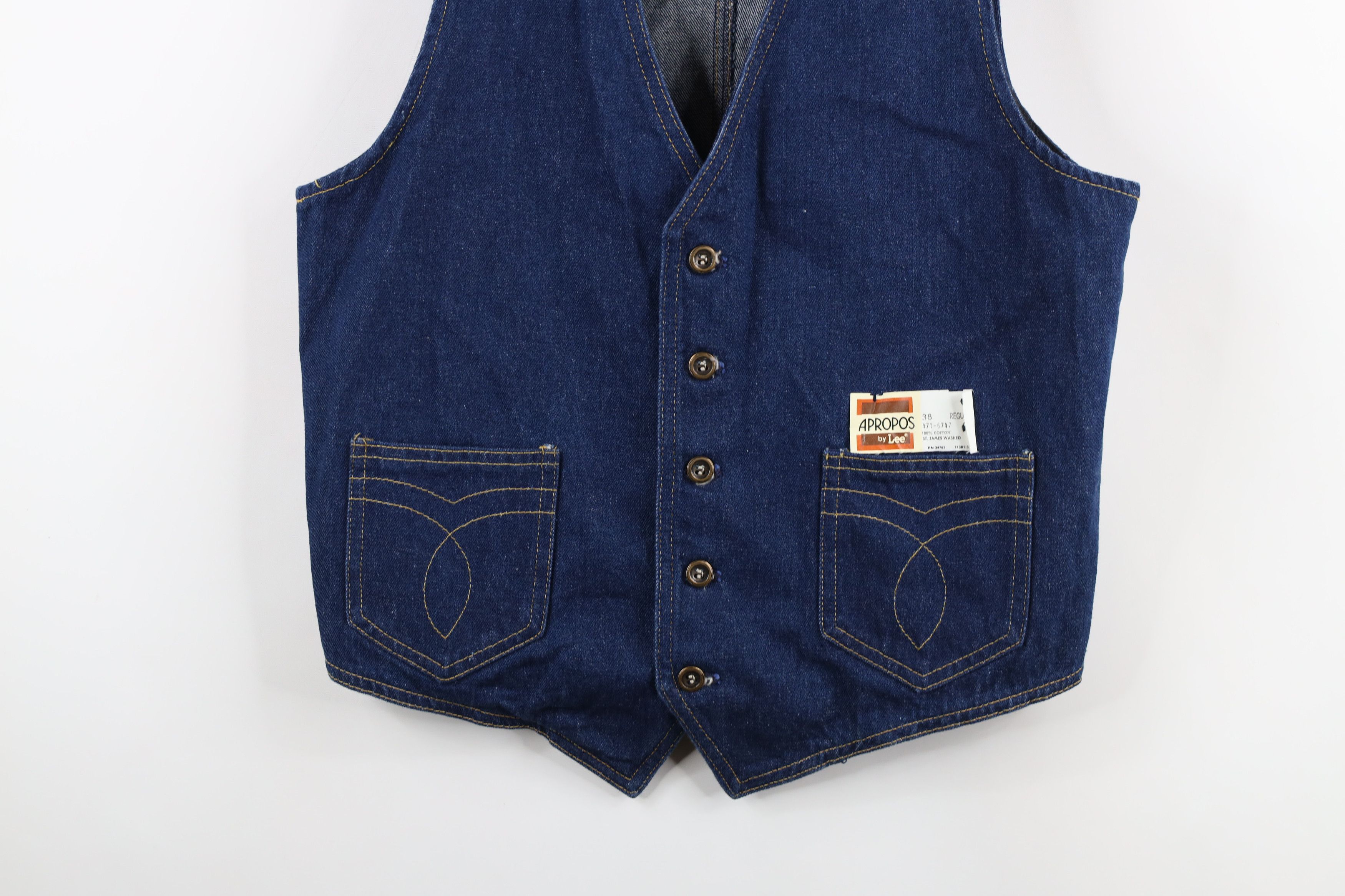 Lee × Vintage Vintage 60s 70s Lee Cowboy Denim Jean Vest Jacket Blue USA Size US L / EU 52-54 / 3 - 3 Thumbnail