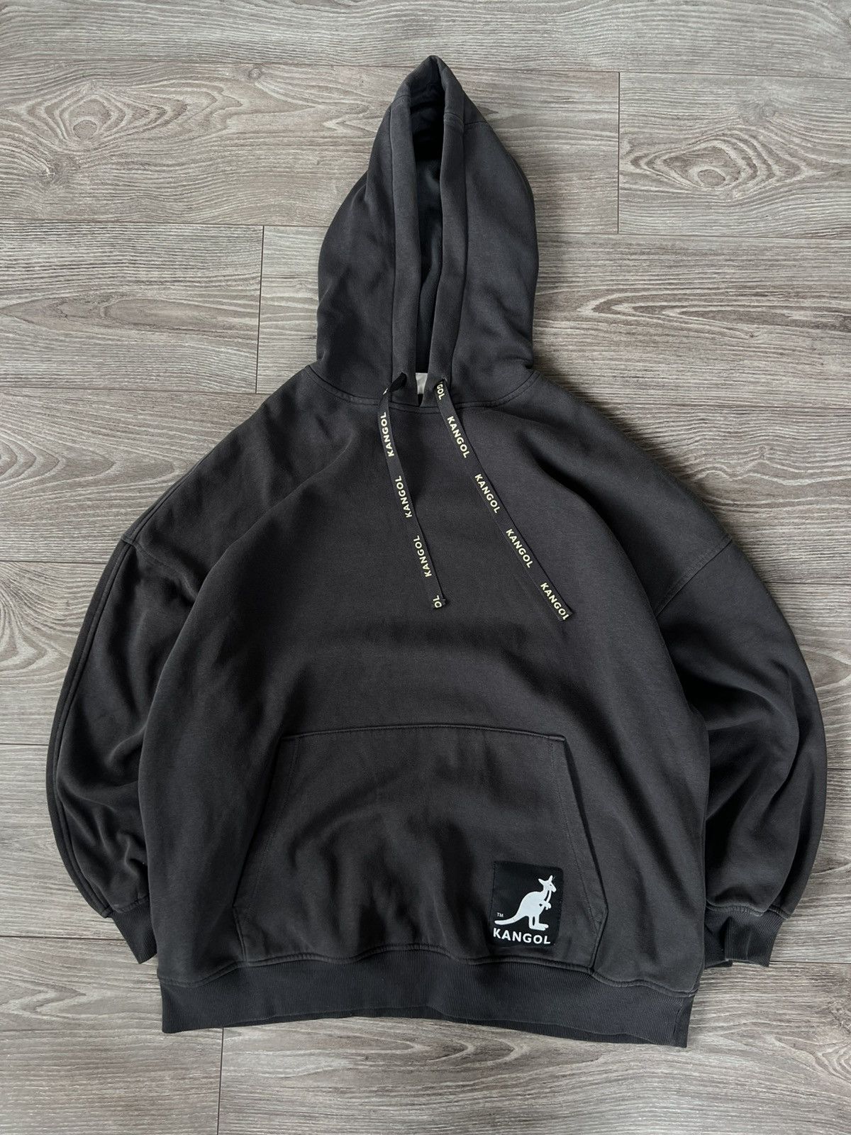 Designer ‼️Rare Oversized Big Logo Kangol x H&M Distressed Hoodie‼️ Size US M / EU 48-50 / 2 - 14 Thumbnail