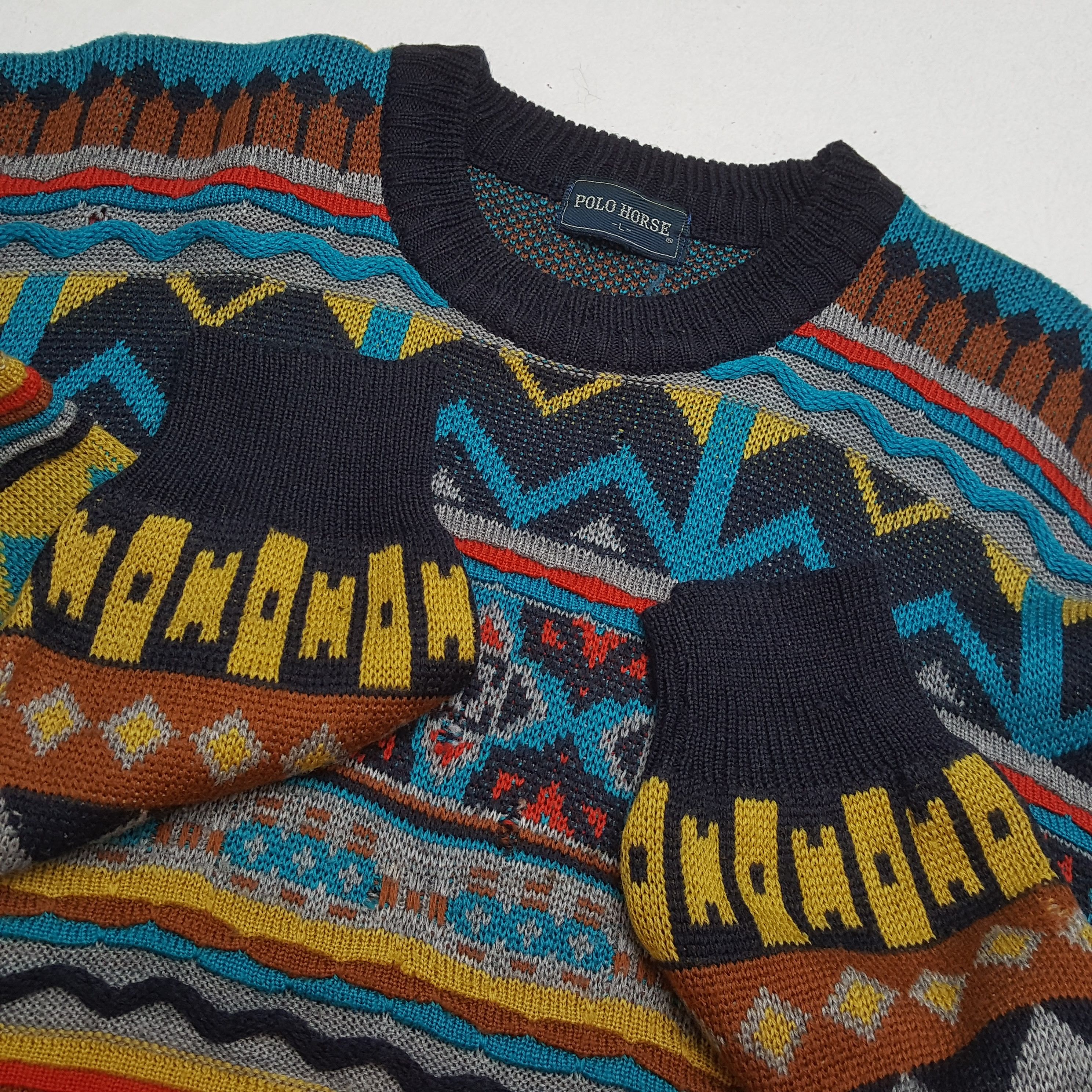 Vintage POLO HORSE Winter Fashion Style Sweatshirt Size US M / EU 48-50 / 2 - 8 Thumbnail