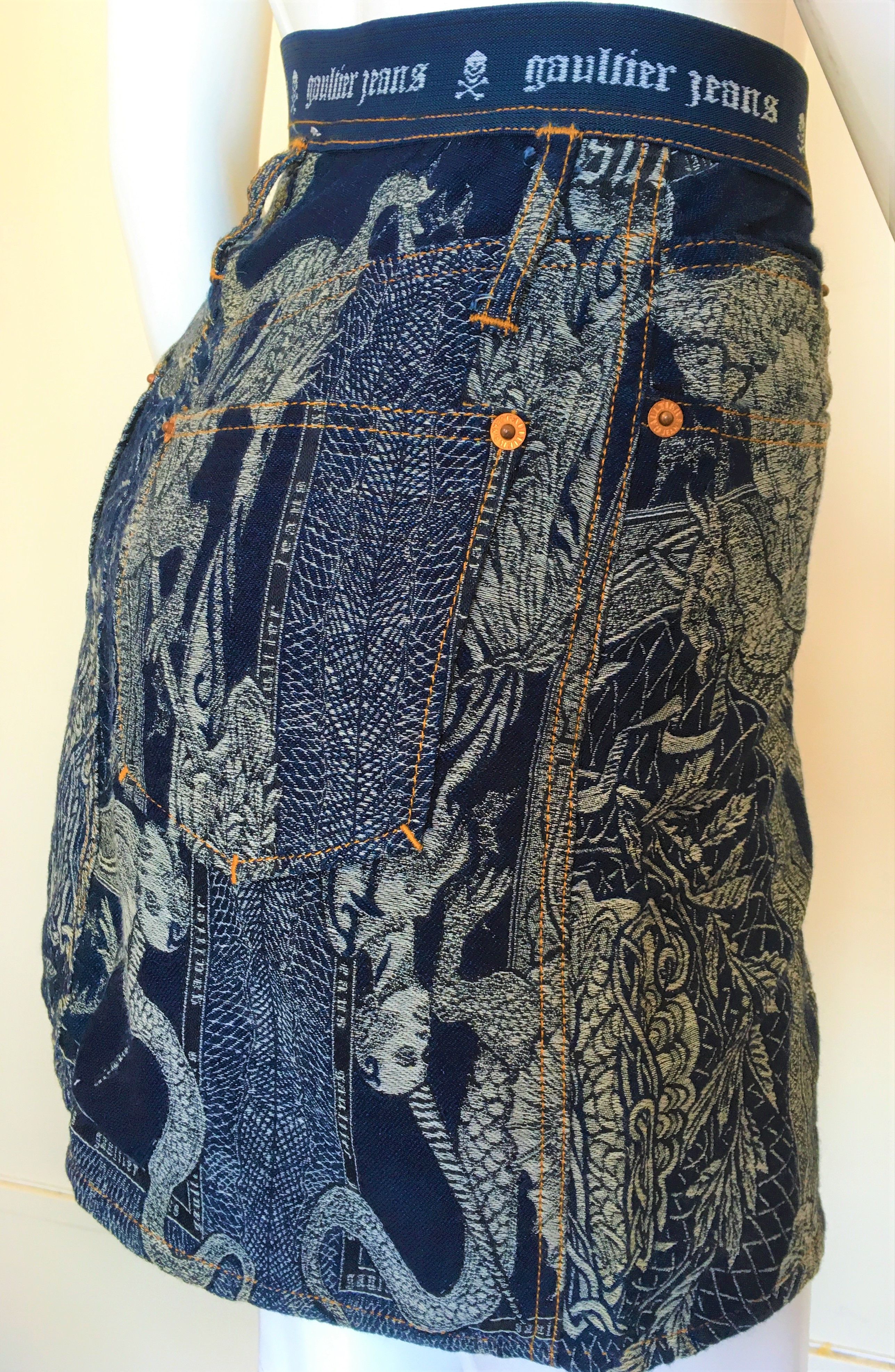 Jean Paul Gaultier Jean Paul Gaultier Dragon Pegasus Bull Baroque Mini Skirt Size 26" / US 2 / IT 38 - 5 Thumbnail