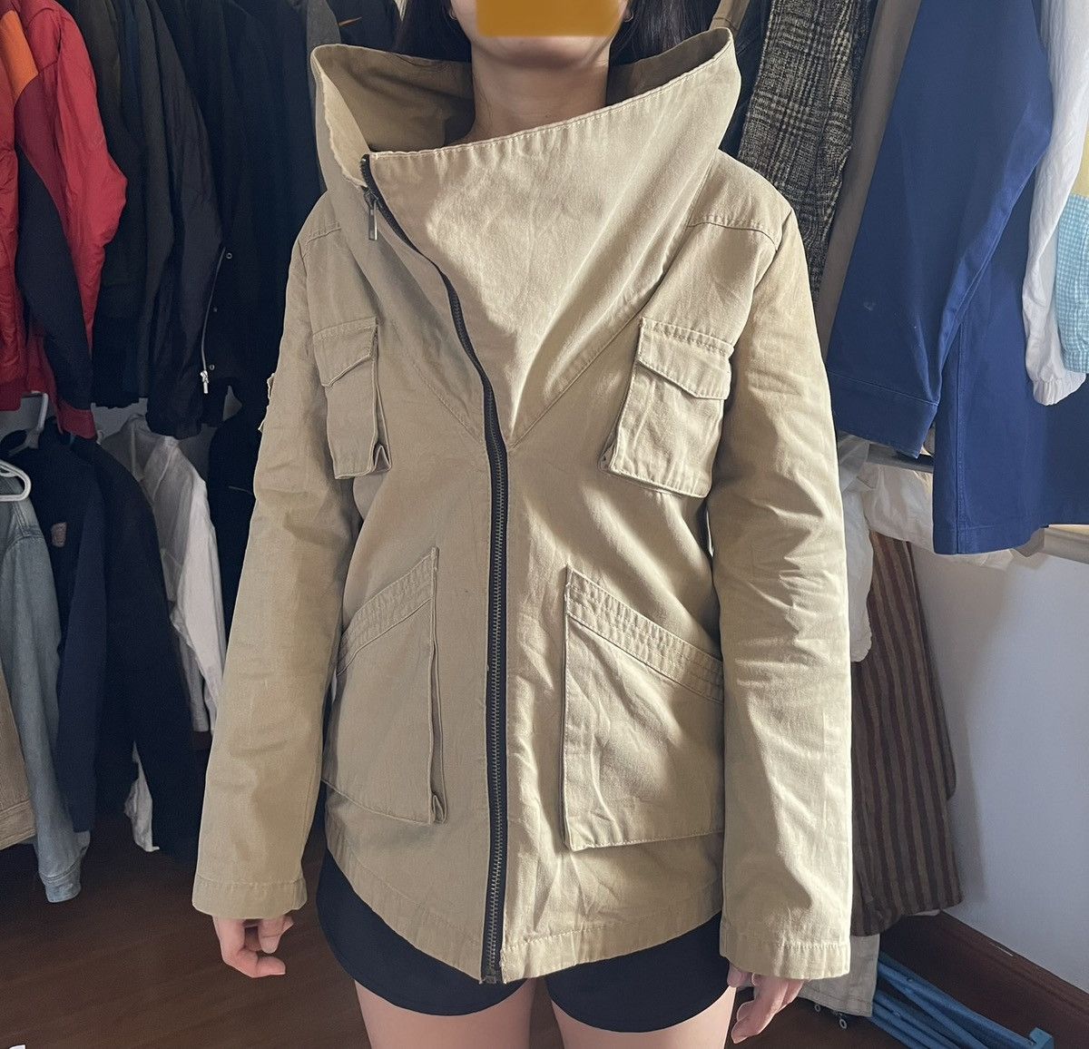 Japanese Brand Free's Mart Asymmetrical High Neck Cargo Jacket Size M / US 6-8 / IT 42-44 - 1 Thumbnail