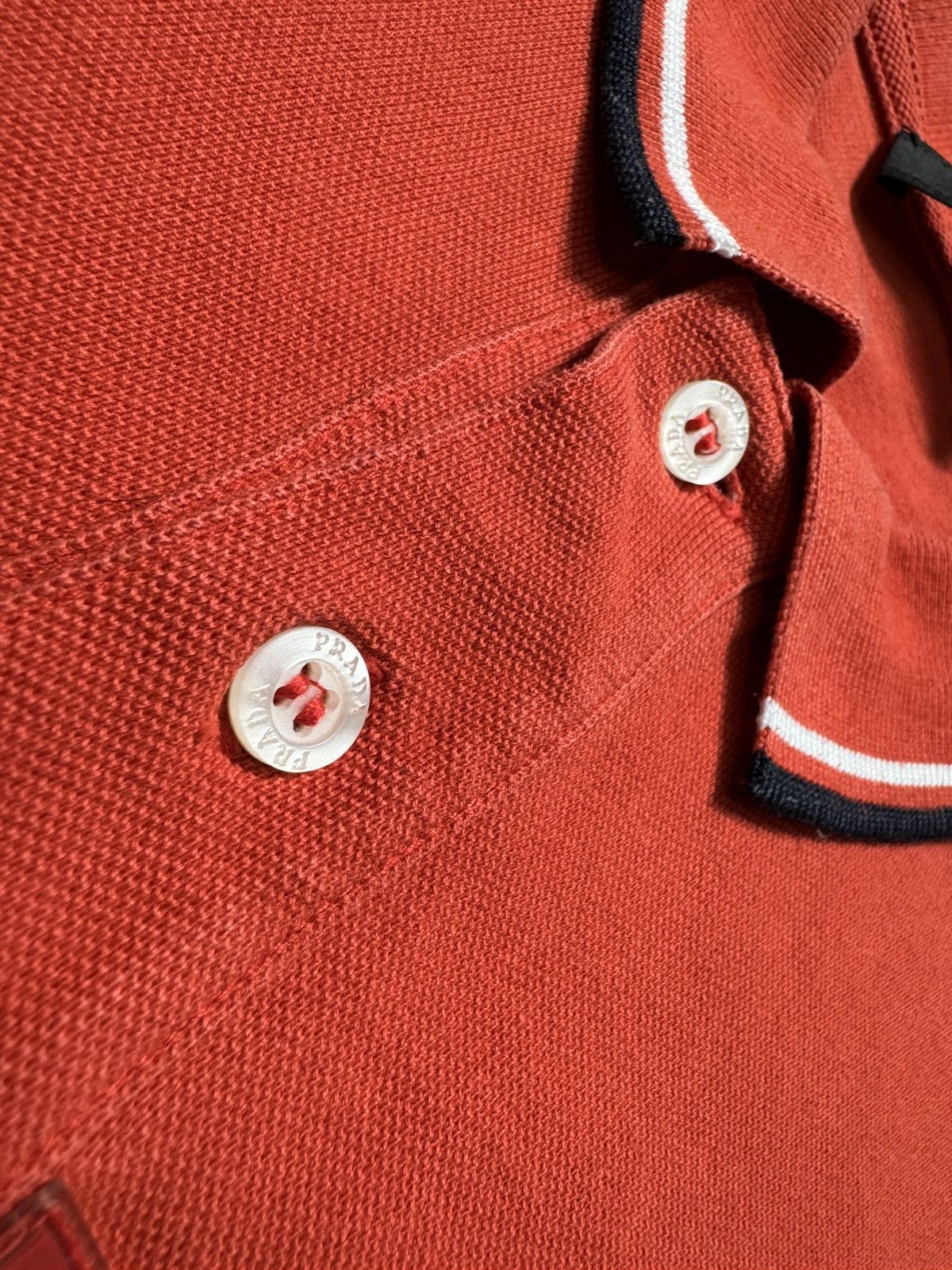 Prada Vintage Luxury Prada Polo Shirt Red Tab Orange Size US L / EU 52-54 / 3 - 8 Thumbnail
