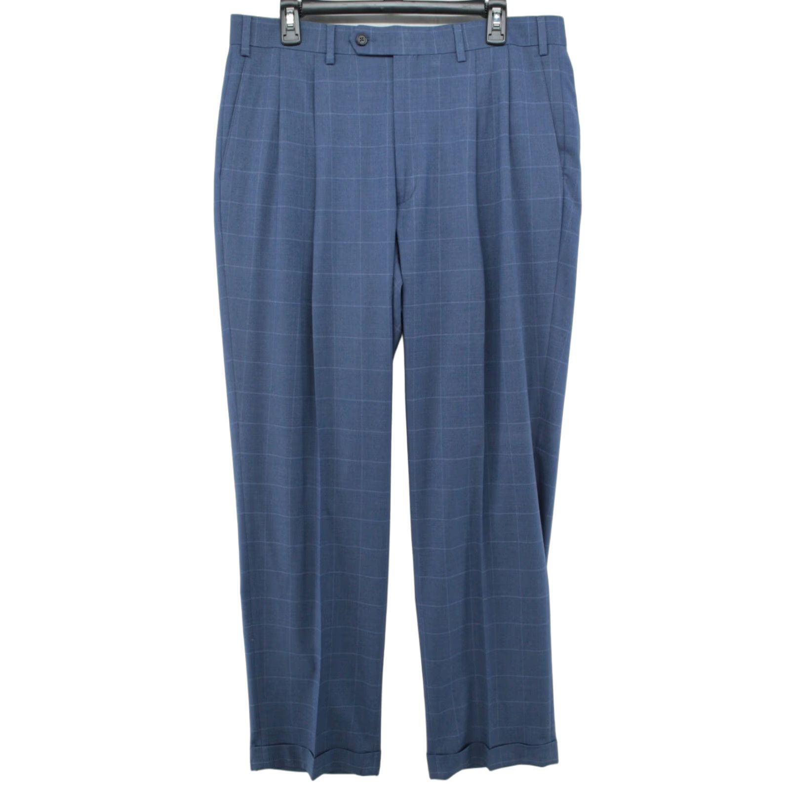 Polo Ralph Lauren Polo Ralph Lauren Dress Pants Men 36x32 Blue Windowpane Plaid Slacks Modern Dress Pants Size US M / EU 48-50 / 2 - 1 Thumbnail