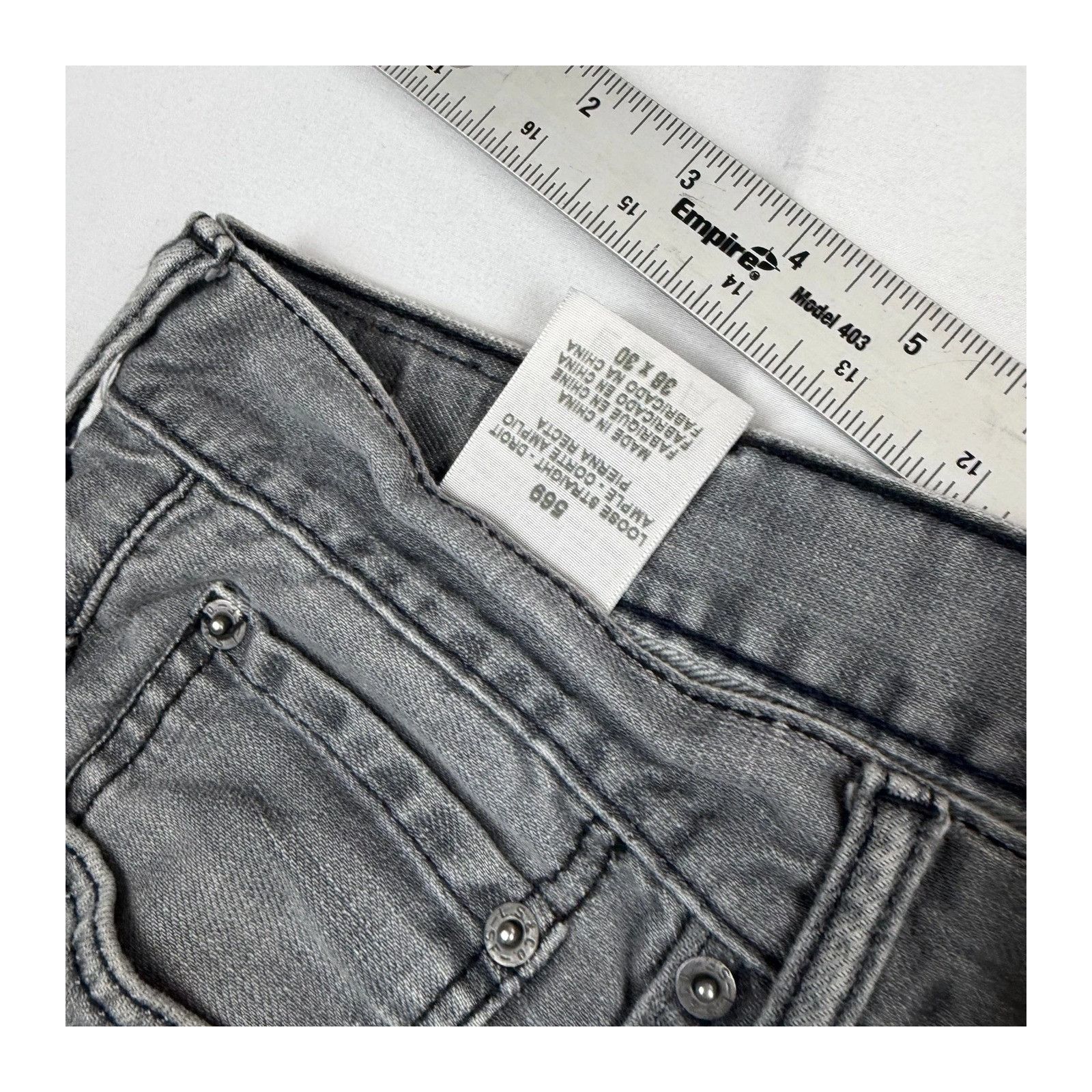 Levi's Levis 569 Loose Straight Jeans Mens 38x30 Grey Wash Denim Ba Size US 38 / EU 54 - 2 Thumbnail