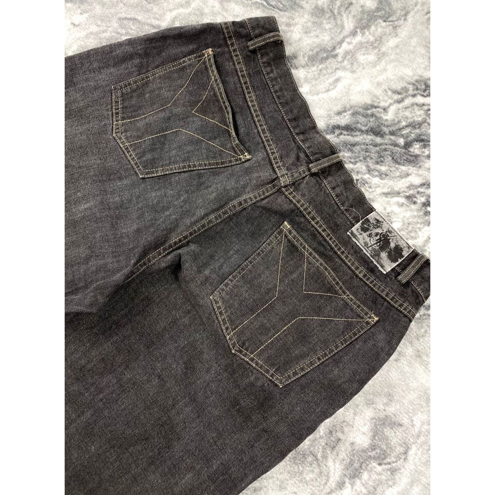 Yves Saint Laurent VINTAGE Saint Laurent Jeans Men 36x34 Black Logo 5-Pocket Denim Straight Baggy YSL Size 36 Mens Size US 36 / EU 52 - 5 Thumbnail