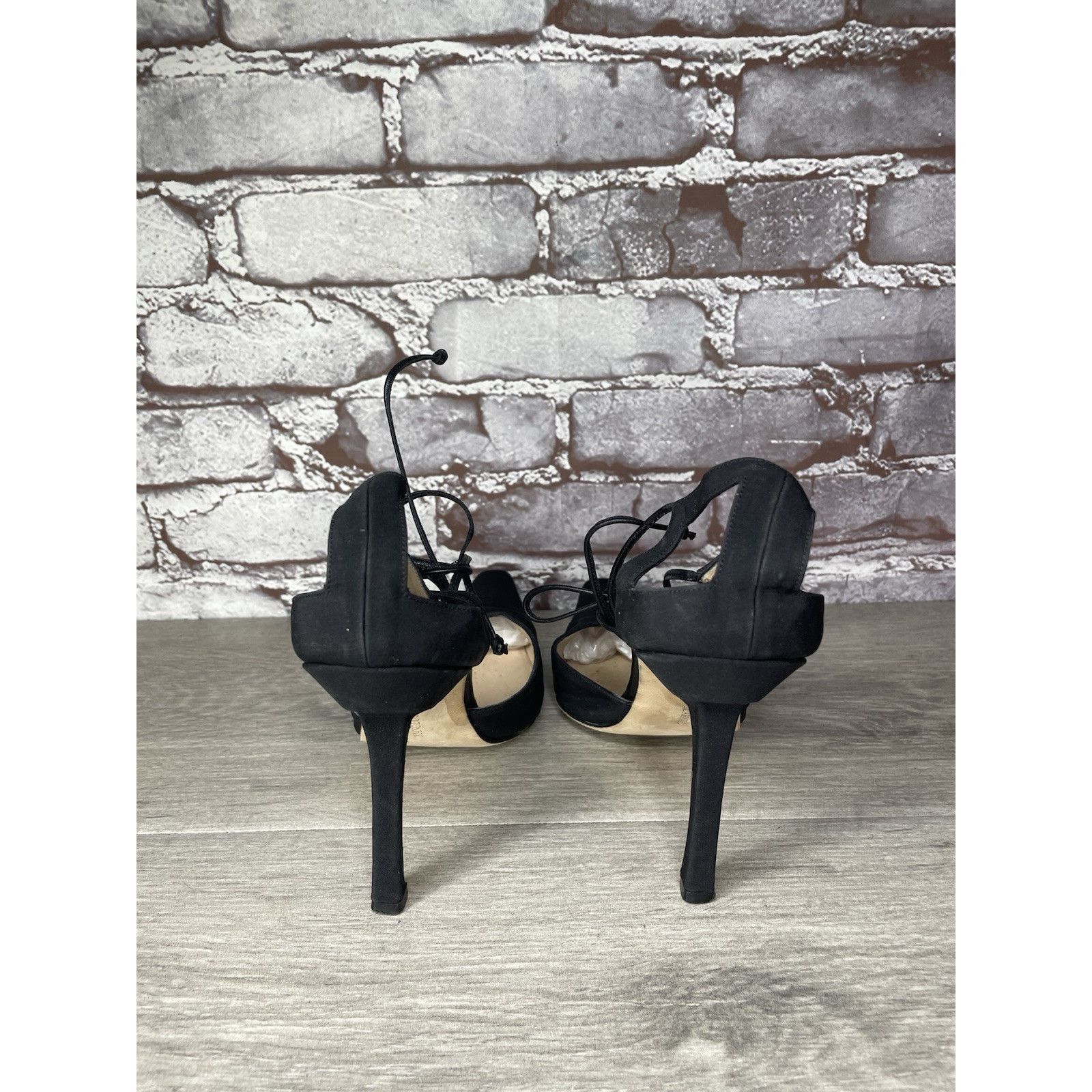 Manolo Blahnik Manolo Blahnik Black Satin Pointed Toe Strappy Stiletto Heel Size US 9 / IT 39 - 5 Thumbnail