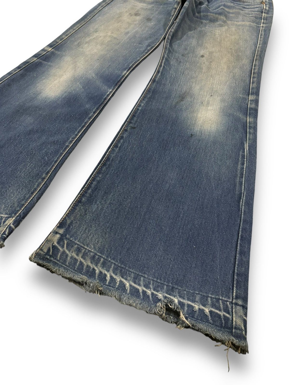 Big John Vintage 90s Japanese Brand Mud Wash Flare Bell Bottom Jeans Size US 30 / EU 46 - 11 Thumbnail