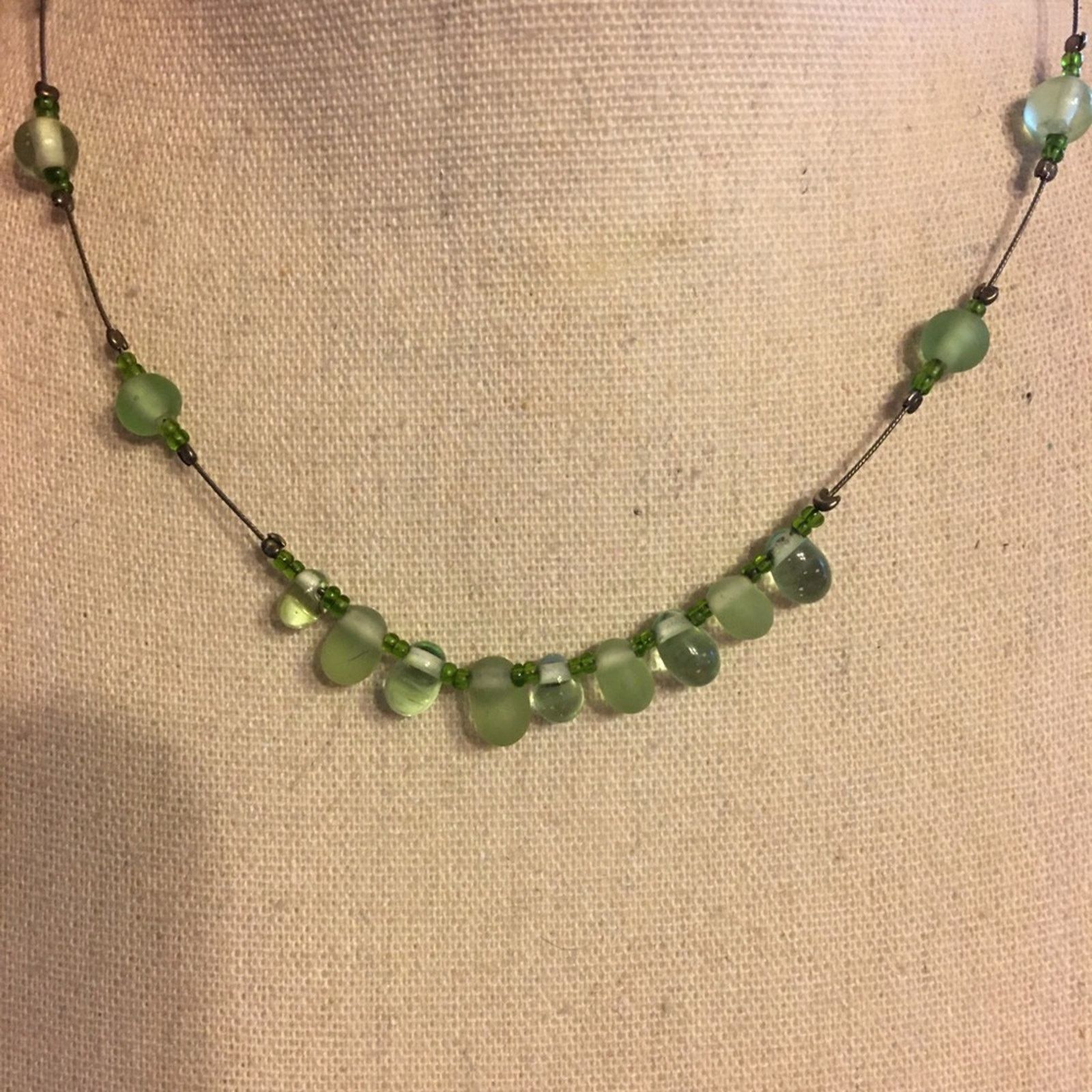 Vintage Vintage green glass bead 18” necklace Size ONE SIZE - 3 Thumbnail