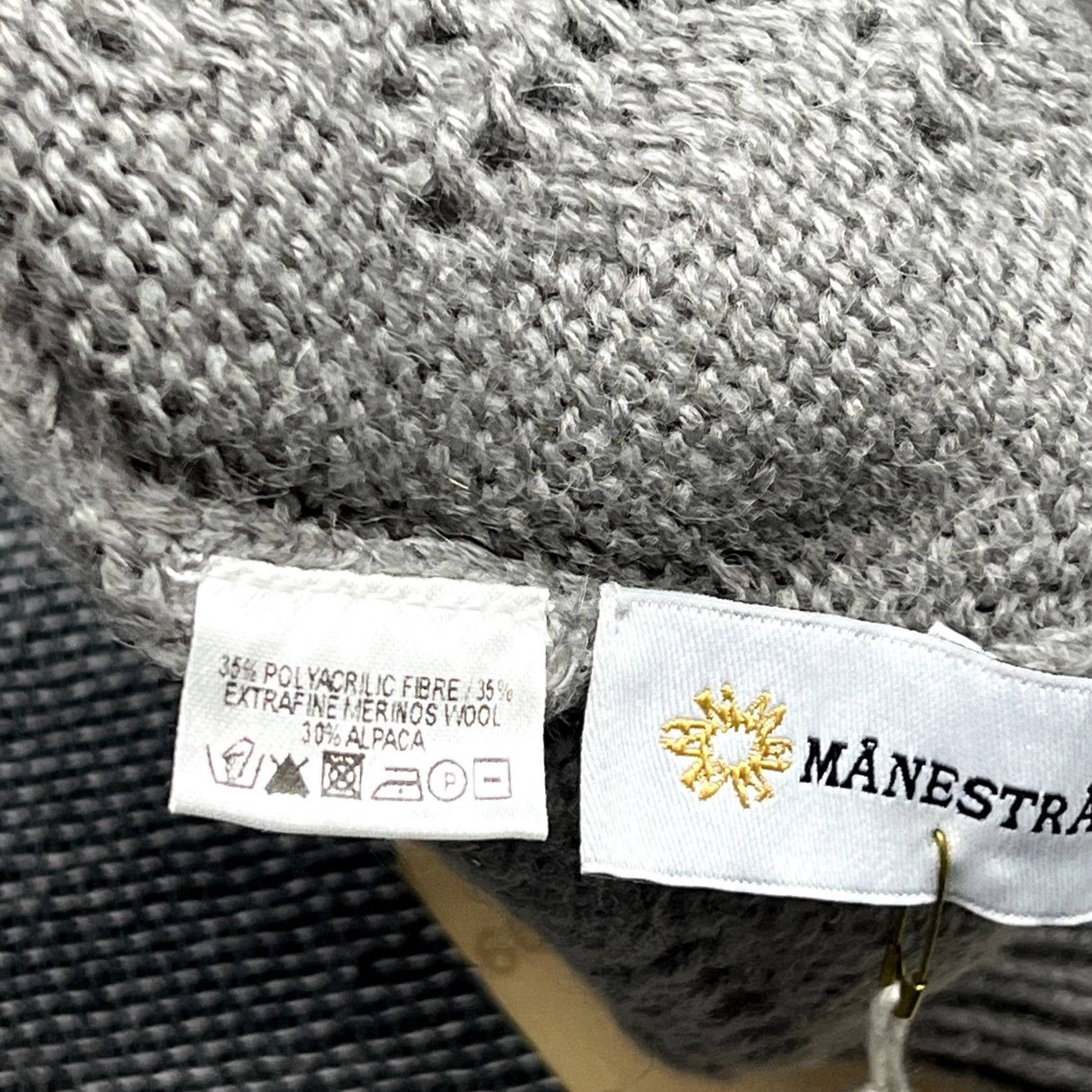 Vintage MANESTRALE Womens Beanie One Size Merino Wool Alpaca Blend Gray Beanie Women Knit Thermal Vintage? No Size ONE SIZE - 3 Thumbnail