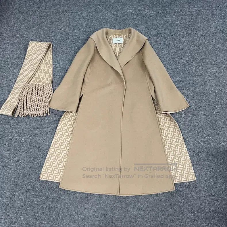 Fendi Fendi SS23 Full Monogram Fringe Detail Wide Collar Mid-Len Size XS / US 0-2 / IT 36-38 - 3 Thumbnail