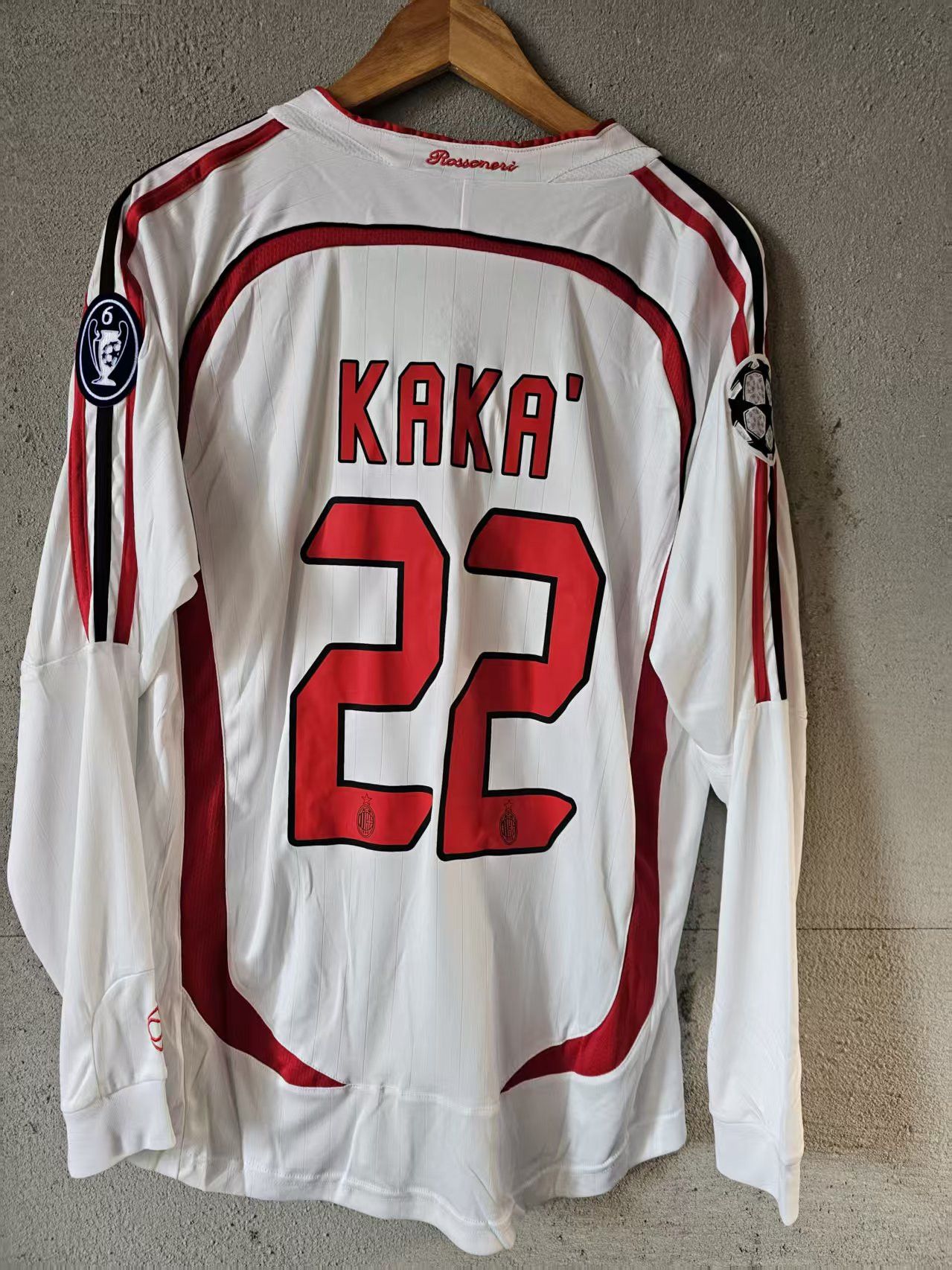 2006 2007 AC Milan 22 Kaka Jersey Longsleeve Away
