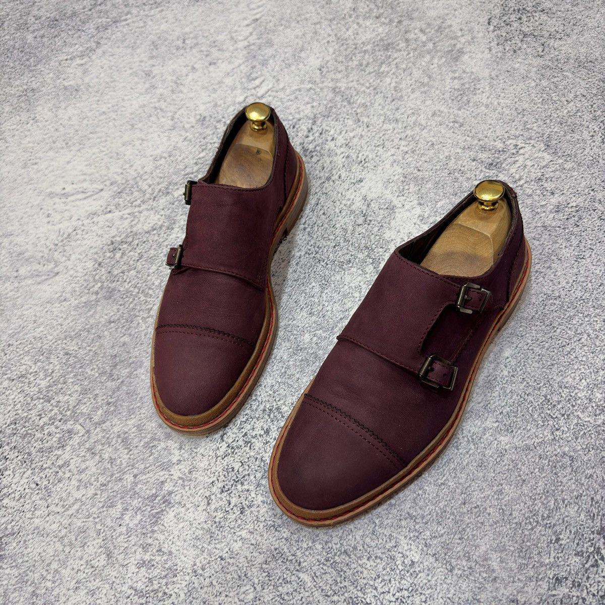 Pollini Pollini Mens Nubuck Leather Double Monk Shoes US9 UK8 EU42 Size US 9 / EU 42 - 8 Thumbnail
