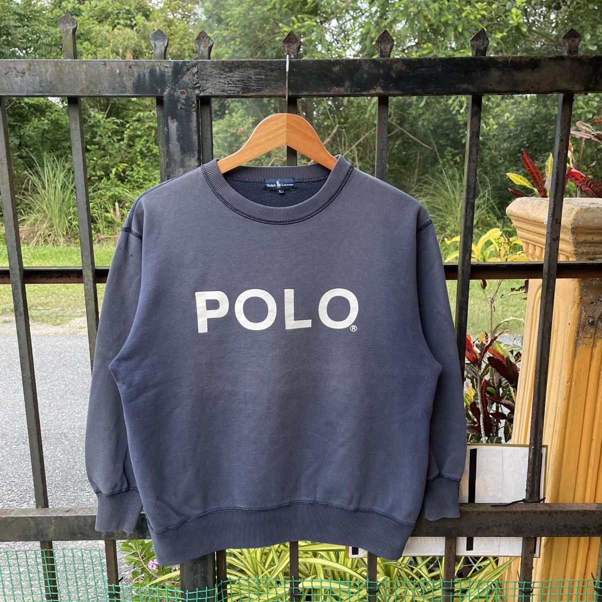 Ralph Lauren 🔥Vintage Polo Ralph Lauren Big Spellout Sun Faded Sweatshirt Size US M / EU 48-50 / 2 - 1 Thumbnail