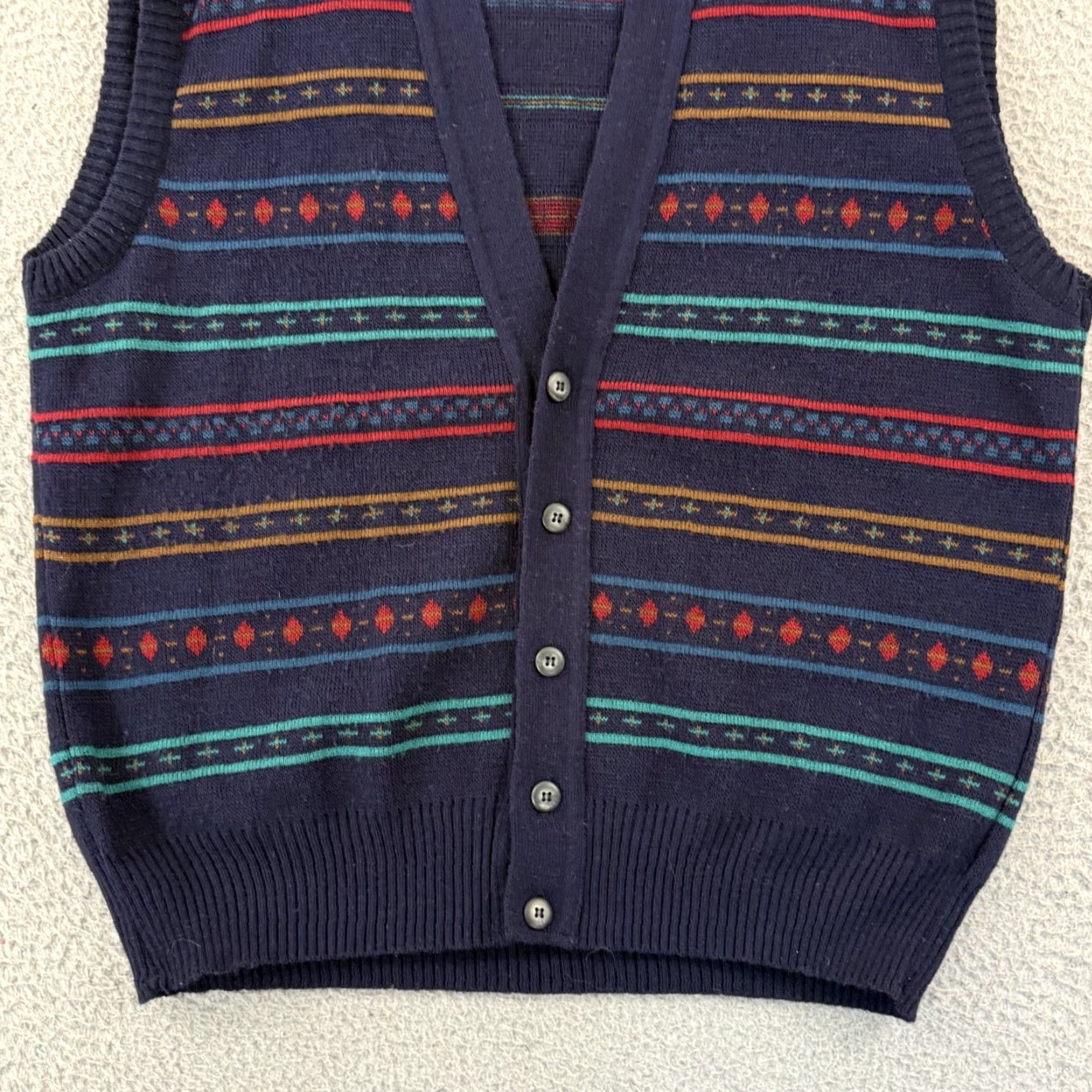 Vintage VINTAGE Florence Vest Shirt Mens L Blue Wool Fair Isle 90s Italy Size US L / EU 52-54 / 3 - 2 Thumbnail