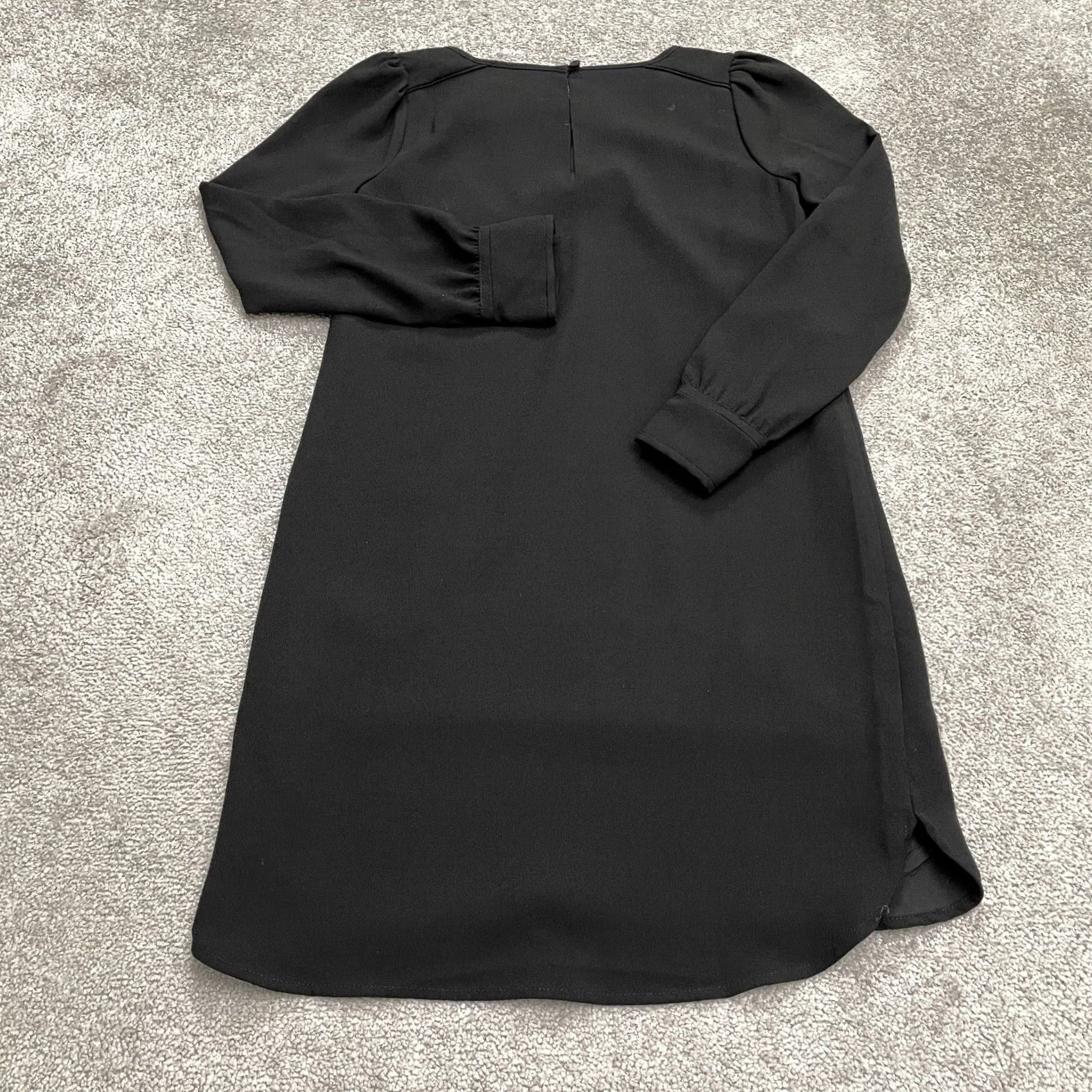 J.Crew J.Crew Midi Shift Dress Womens 00 Black Long Sleeve Classic Everyday Crepe Size XXS / US 00 / IT 34 - 2 Thumbnail