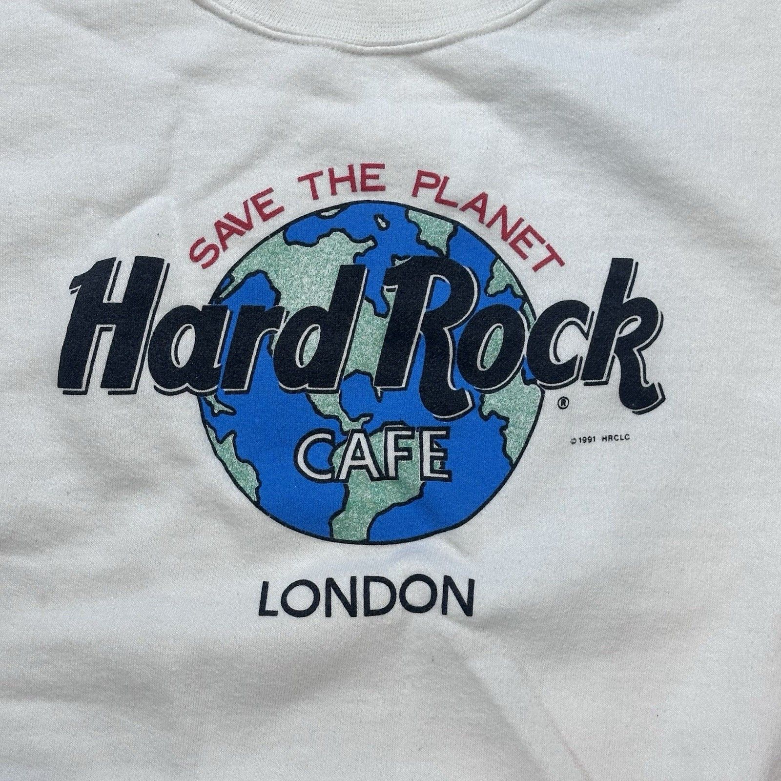 Hard Rock Cafe Vintage 90s Hard Rock Cafe London Save The Planet Sweatshirt Size US M / EU 48-50 / 2 - 7 Thumbnail