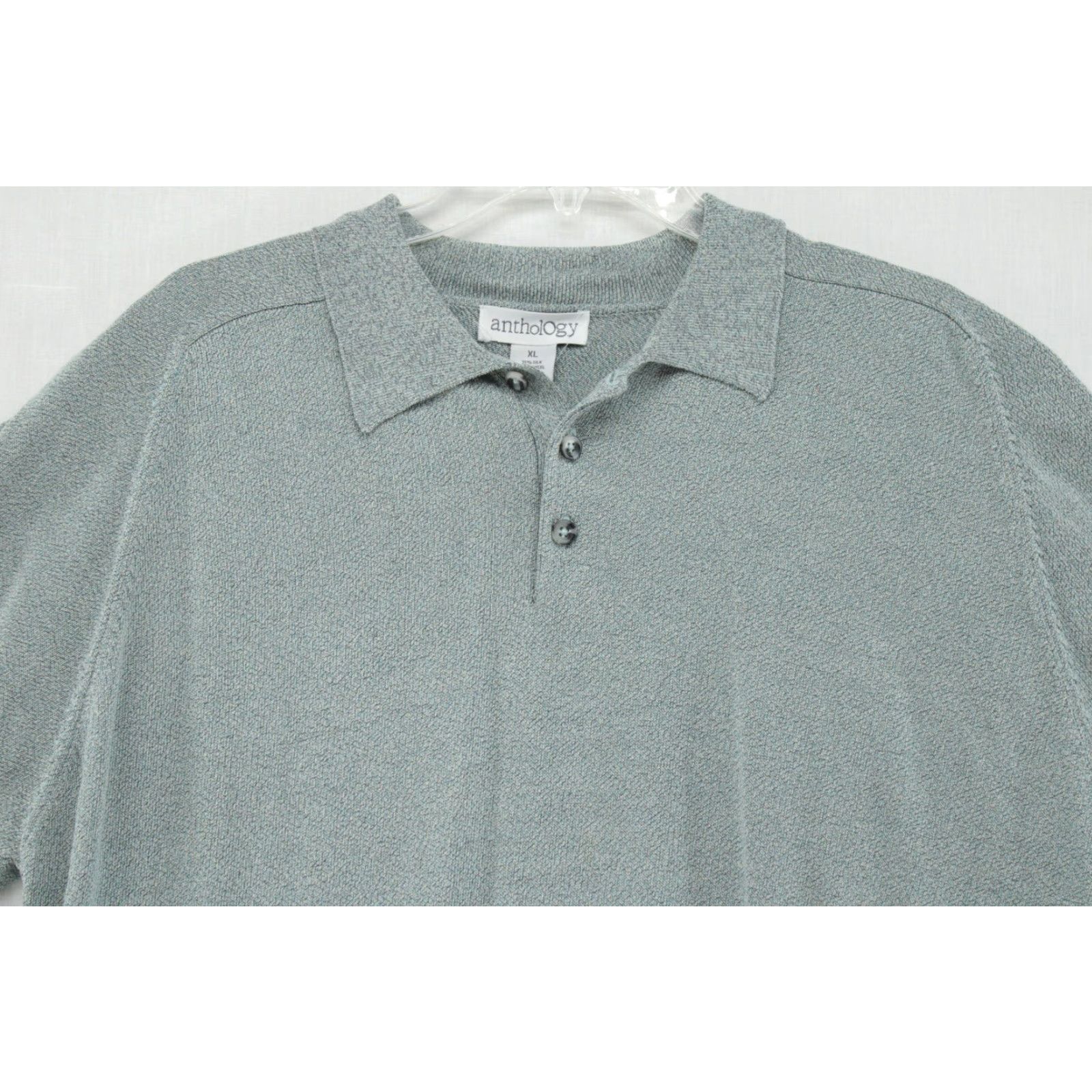 Vintage Anthology Polo Shirt Men's XL Green Lightweight Short Sleeve Collared Silk Blend Silk Polo Shirt Size US XL / EU 56 / 4 - 2 Thumbnail