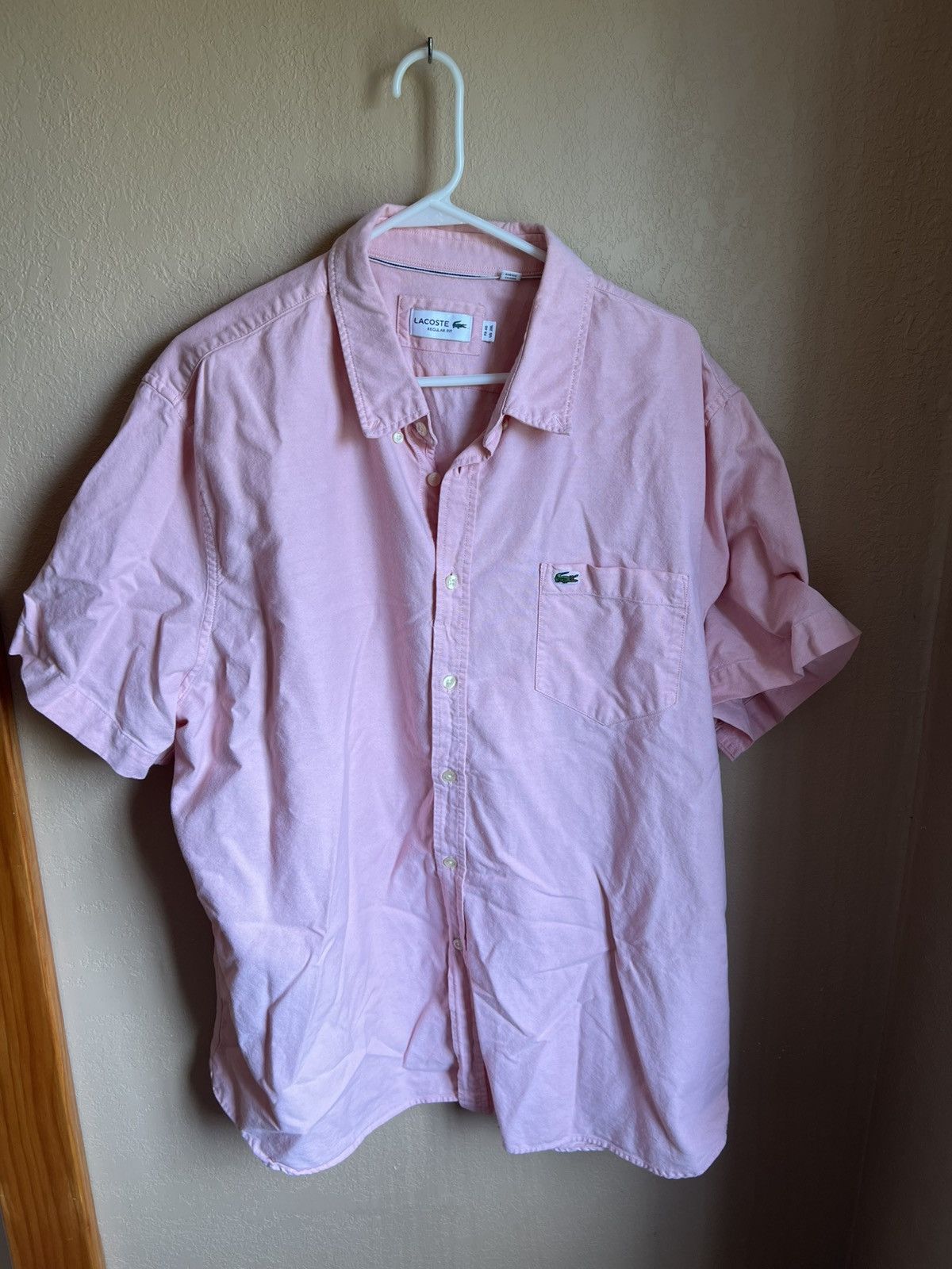 Lacoste Lacoste Pink Short Sleeve Button Down - XXL Size US XXL / EU 58 / 5 - 1 Thumbnail