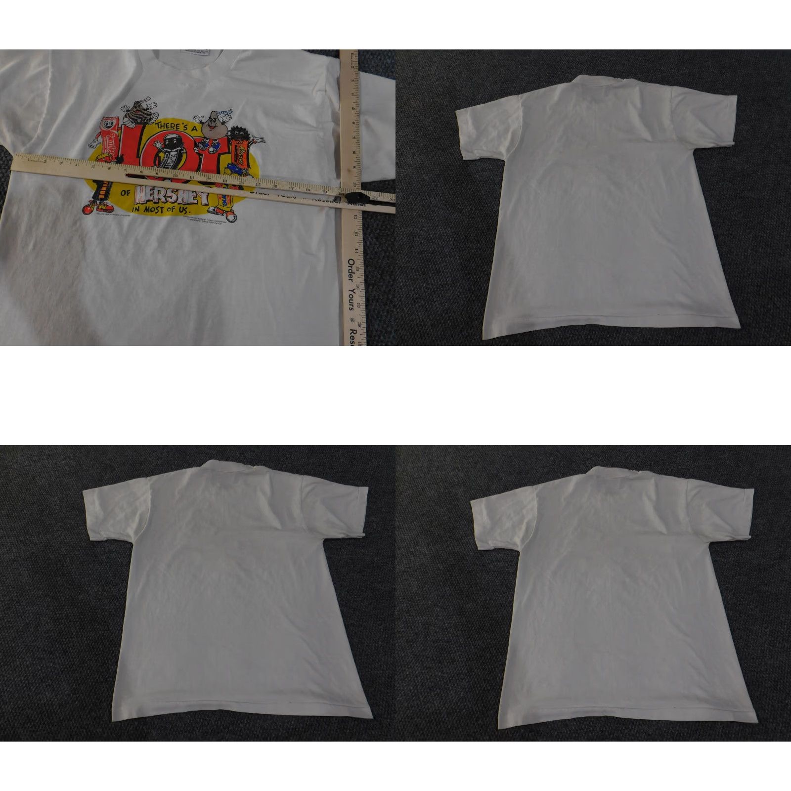 Vintage VINTAGE Hershey Shirt Mens Large White Graphic Print 90s Candy Bar Reese's Twizzlers Hershey's Kiss 5th Avenue Bar None 1995 College Lane T-Shirt Mens Size US L / EU 52-54 / 3 - 8 Thumbnail