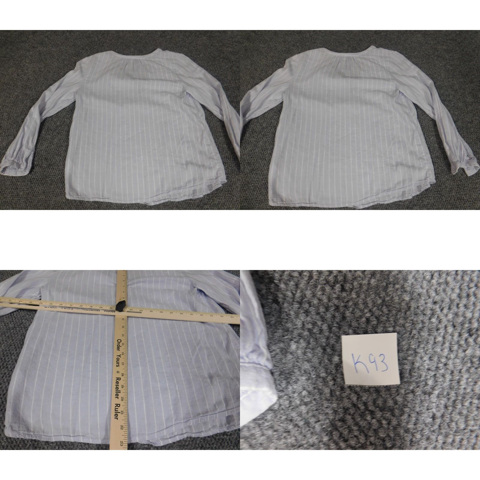 Old Navy Old Navy Womens Blouse S Purple Striped Pullover Collared Shirt (Casual) Cotton Viscoe Sheer Button" Size S / US 4 / IT 40 - 8 Thumbnail