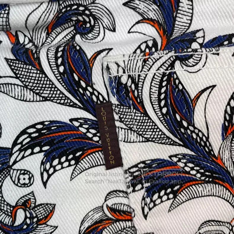 Louis Vuitton Louis Vuitton Blue and white cashew floral print skirt Size 37" - 9 Thumbnail