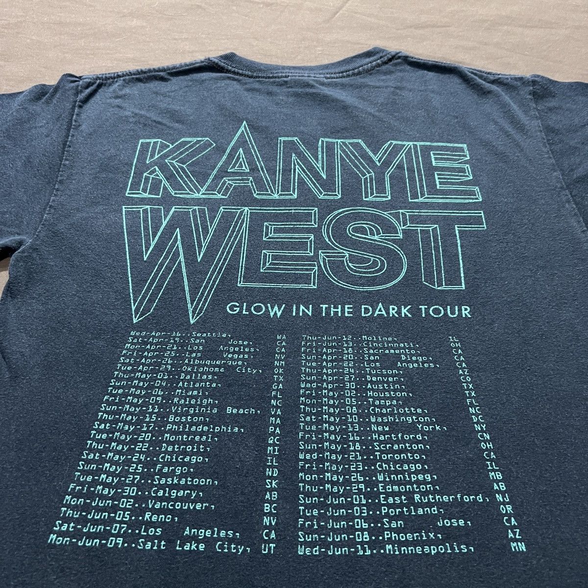Rap Tees Vintage Y2K Kanye West Glow In The Dark Tour Promo Tee Faded Size US S / EU 44-46 / 1 - 6 Thumbnail