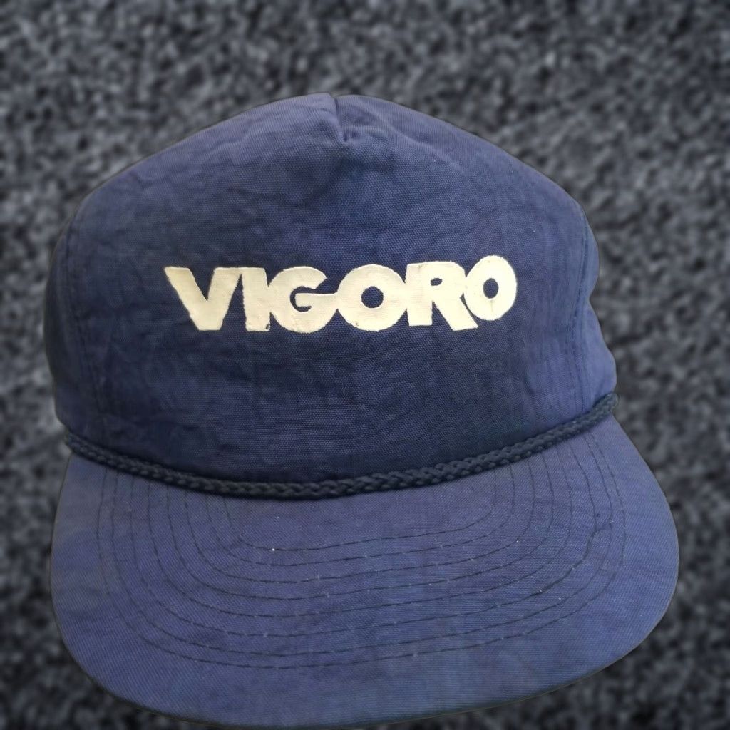 Vintage VINTAGE Vigoro Seeds Blue Trucker Farm Nylon Hat Snapback Dad Cap Size ONE SIZE - 1 Thumbnail