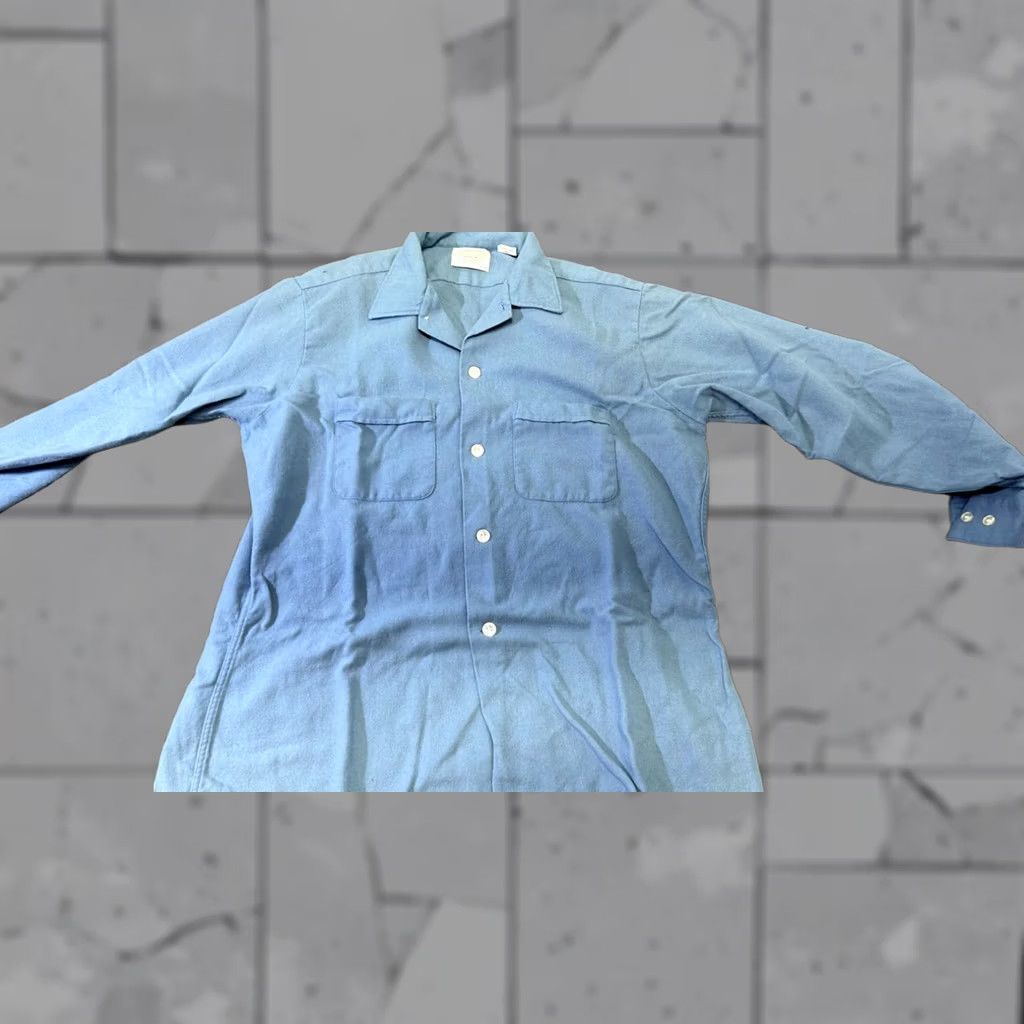 Arrow VINTAGE Golden Arrow Regency Collection Blue Wonder Wool Shirt Mens LG L 16-16.5 Size US L / EU 52-54 / 3 - 1 Thumbnail