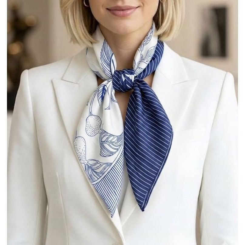 Other ⭐Luxury Elegant Geometric Print Silky Soft Square Scarf Squa Size ONE SIZE - 1 Thumbnail