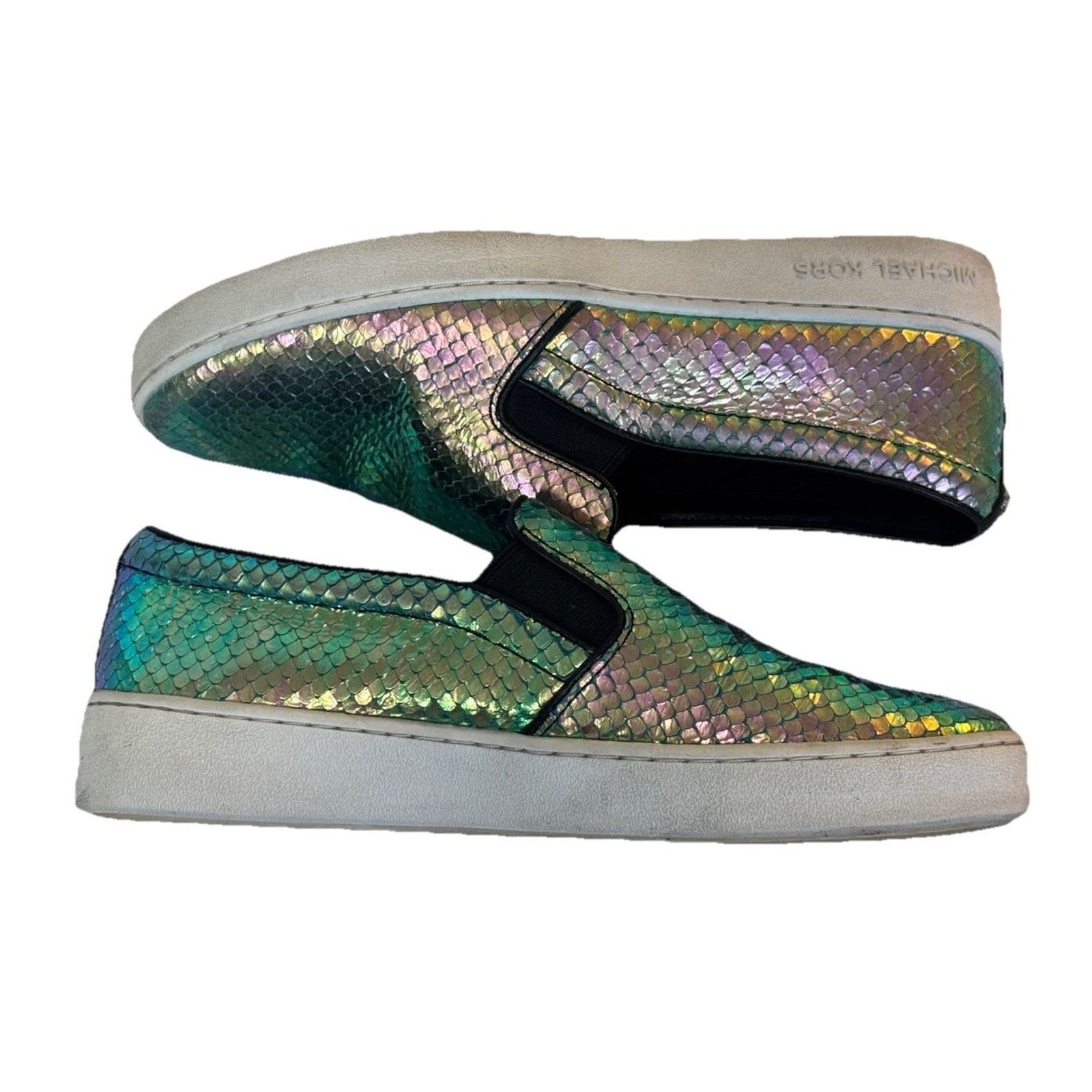 Michael Kors MICHAEL KORS Keaton Iridescent Metallic Snake Shoes Leather Size US 7.5 / IT 37.5 - 6 Thumbnail