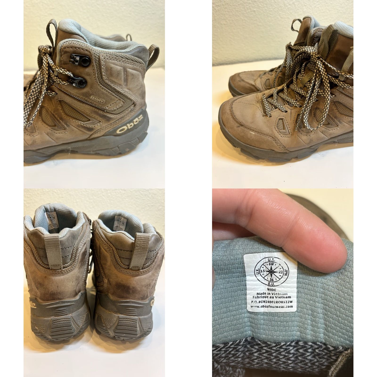 Oboz Oboz Sawtooth X Mid Hiking Boot Women 6W Drizzle Oiled Nubuck Hiking Boot Womens Size US 6 / IT 36 - 8 Thumbnail