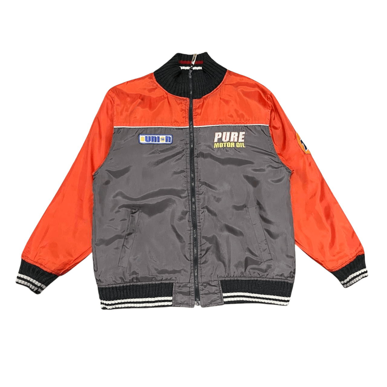 Japanese Brand Vintage 76 Lubricant Racing Oil Puffer Jacket Reversible Size US L / EU 52-54 / 3 - 3 Thumbnail