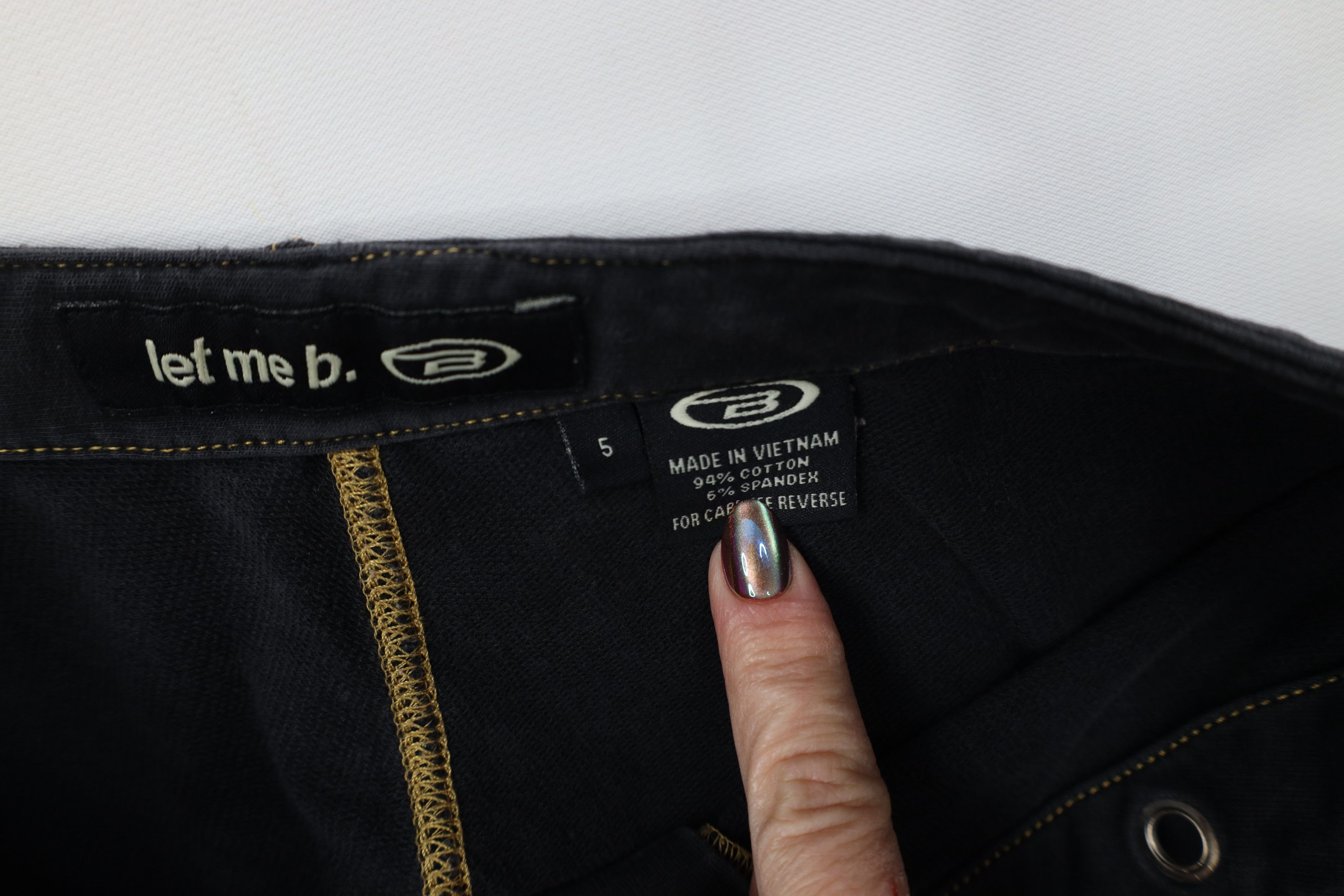 Vintage Vintage 90s Y2K Streetwear Ribbed Knit Rivet Pants Black Size 27" / US 4 / IT 40 - 8 Thumbnail