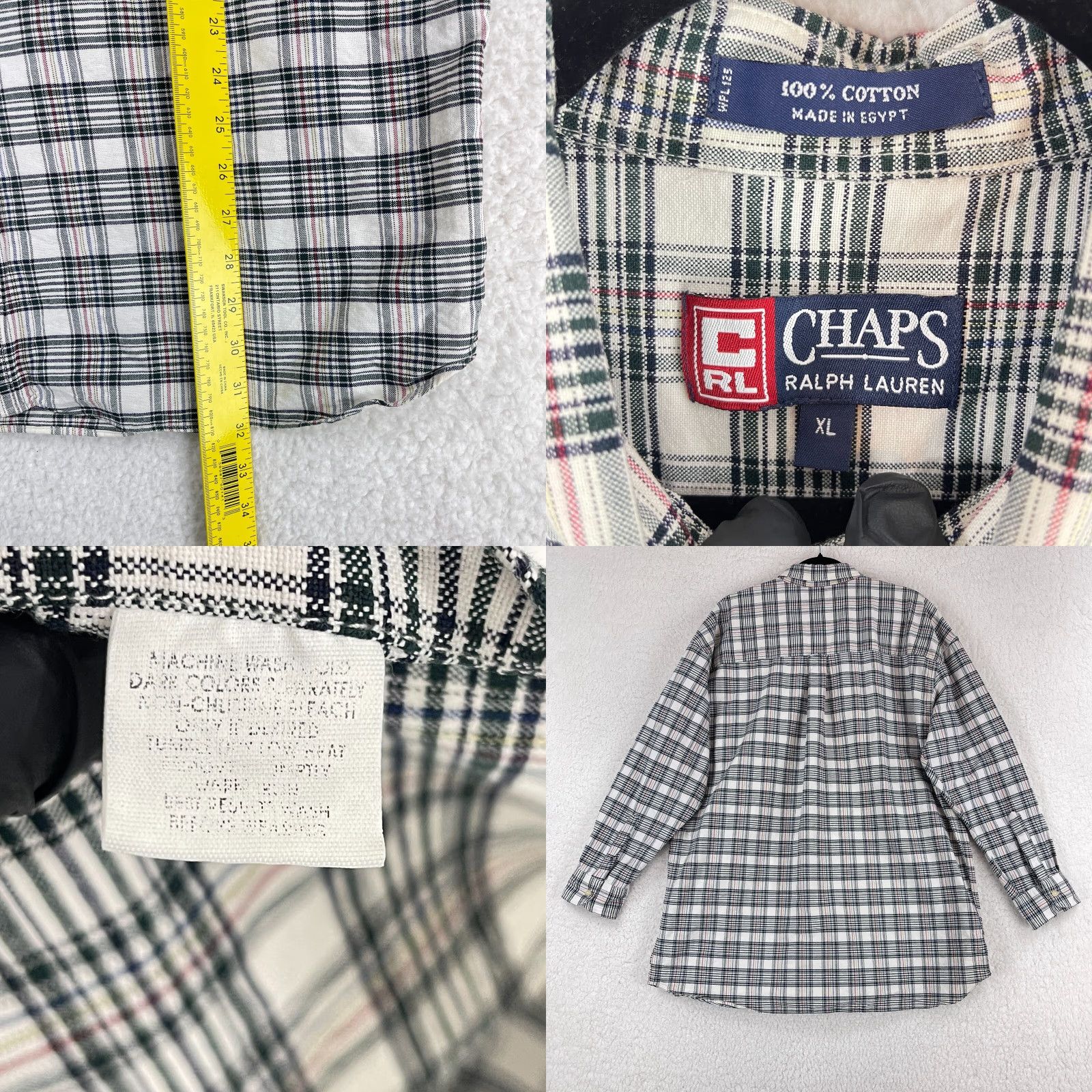 Chaps Chaps x Ralph Lauren Button-Down Shirt Mens XL White Plaid Long Sleeve Knit Shirt Size US XL / EU 56 / 4 - 8 Thumbnail