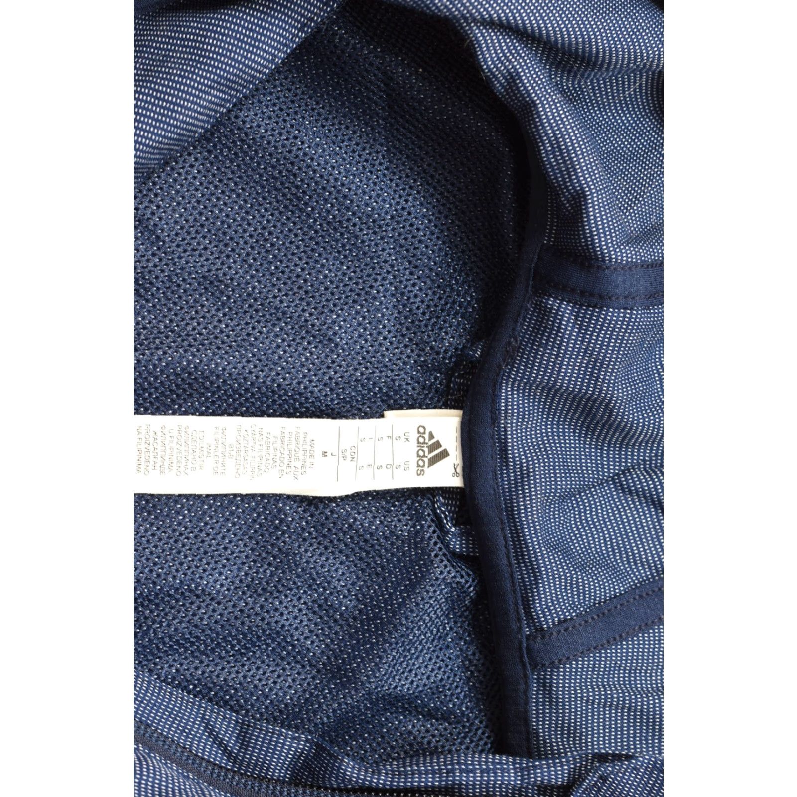Adidas Adidas Mens Small Blue Textured Quarter Zip Hooded Windbreaker Jacket S Size US S / EU 44-46 / 1 - 8 Thumbnail
