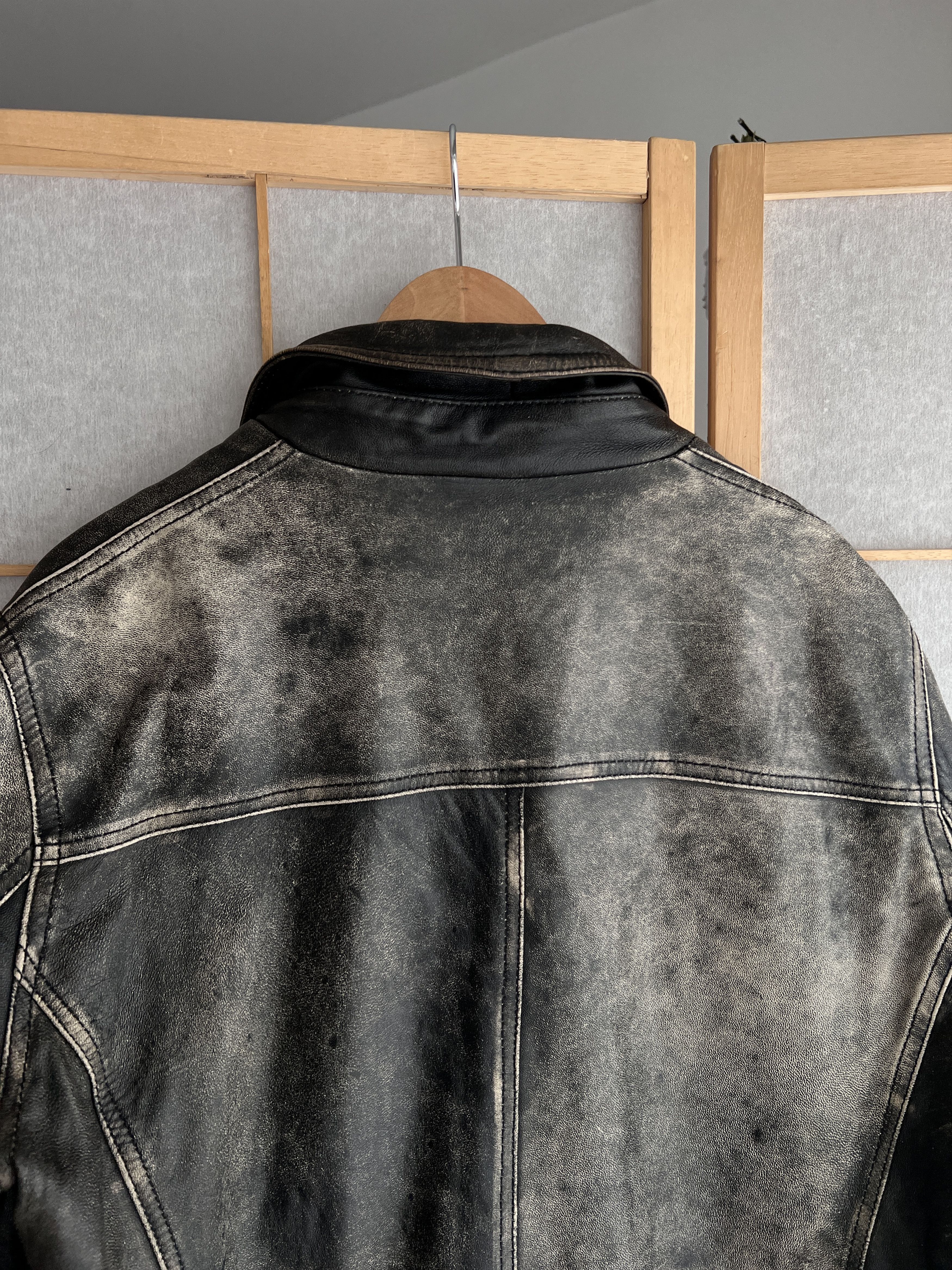 If Six Was Nine Diesel style true faded leather Jacket washed Vintage opium Size US M / EU 48-50 / 2 - 17 Thumbnail